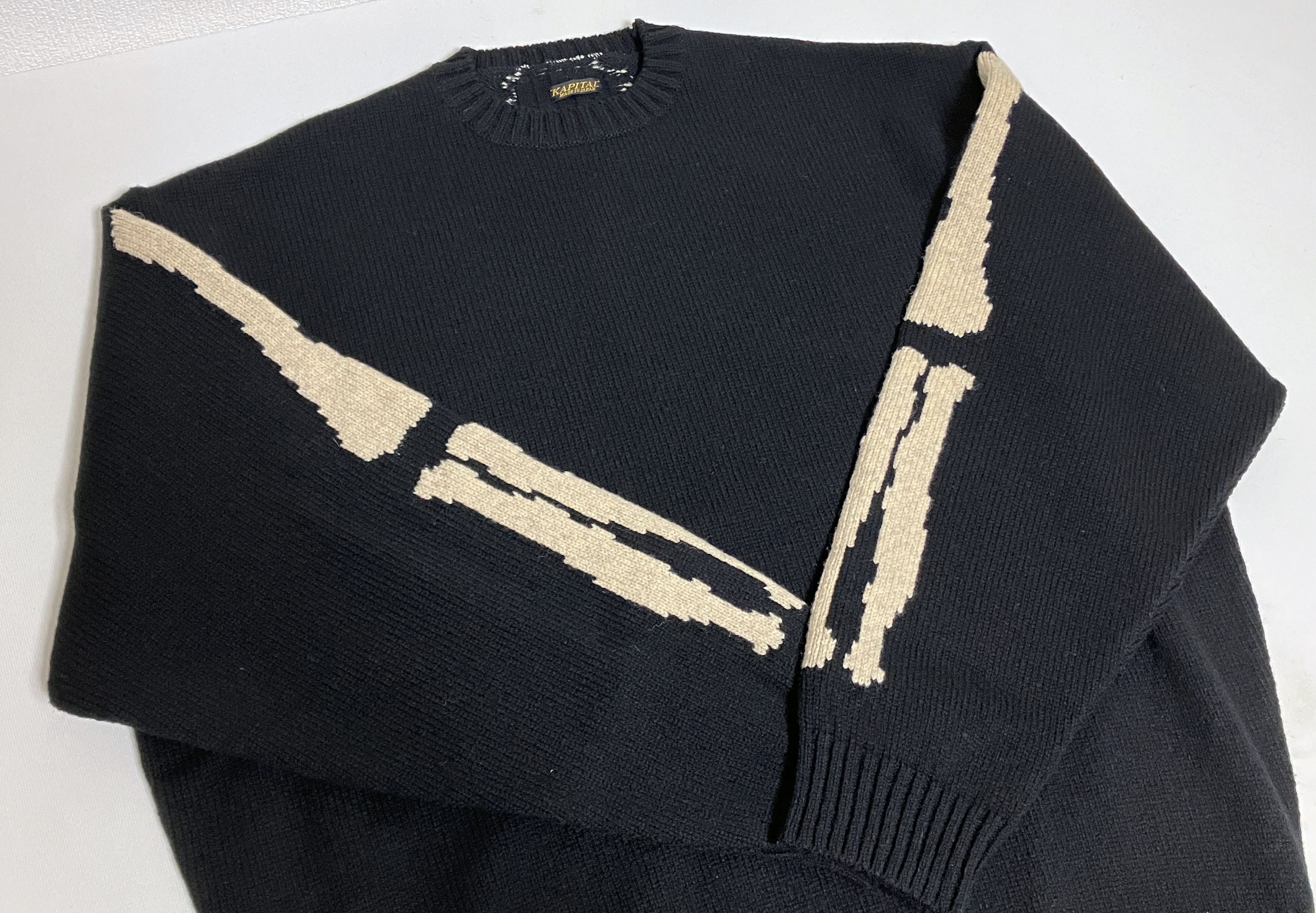 Kapital KAPITAL 5G wool bone crew sweater Skeleton black new S Size US S / EU 44-46 / 1 - 3 Thumbnail