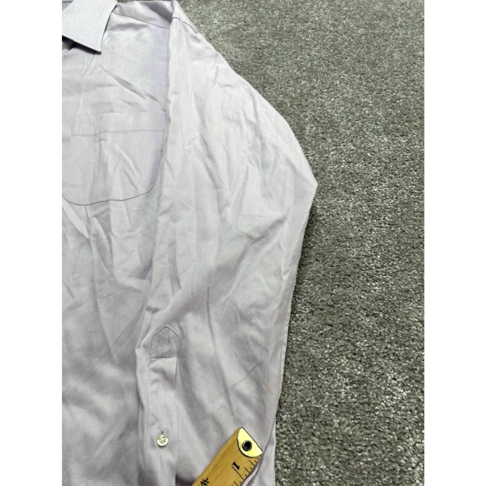 Hugo Boss Hugo Boss Dress Shirt Men 16 Gray Pleated Button Up Business Sharp Fit Cotton Size 42R - 4 Thumbnail