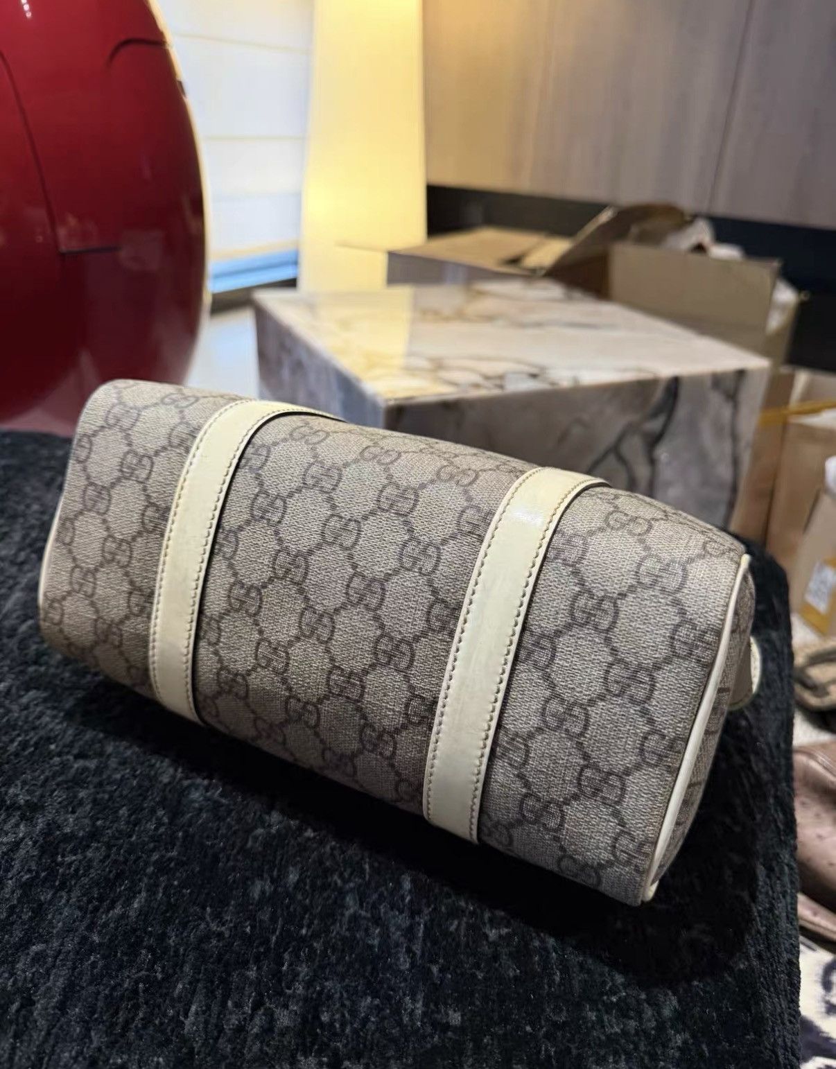 Gucci Gucci Vintage Monogram 25cm Mini Boston Bowling Bag J36 Size ONE SIZE - 6 Thumbnail