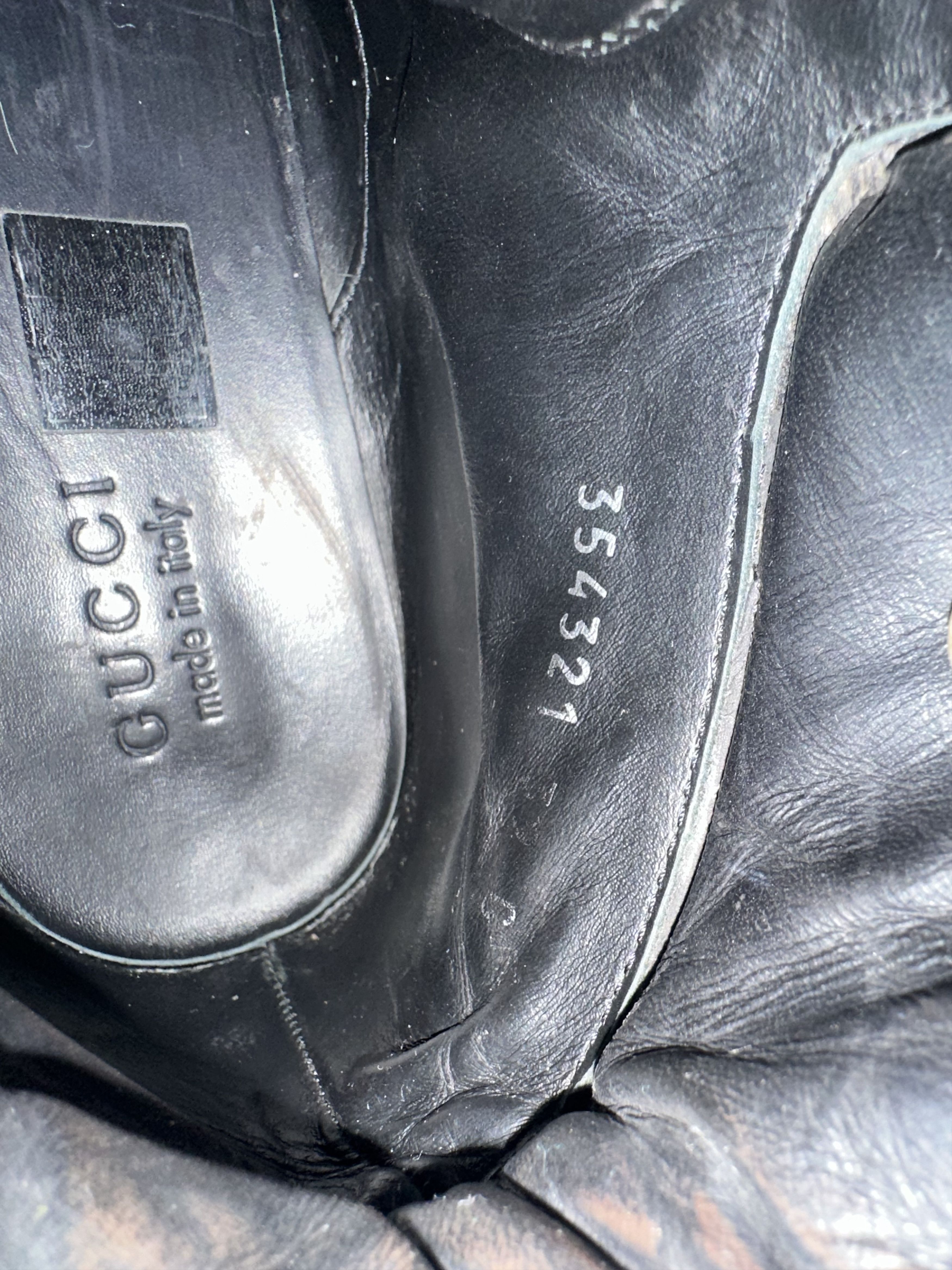 GUCCI Web Accent Leather Combat Boots Size: 6 UK US9, IT39