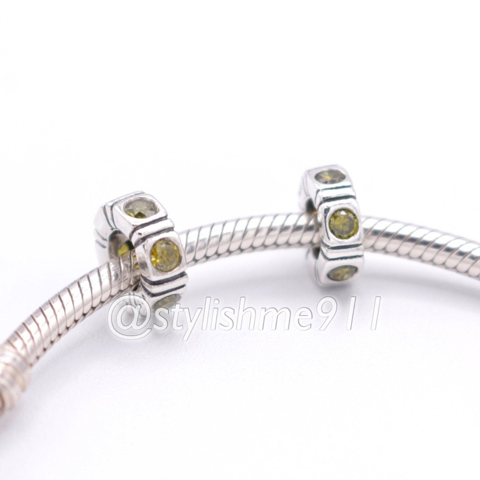 pandora Two Authentic Pandora Trinity Green CZ Spacers - 790368GCZ Size ONE SIZE - 3 Thumbnail