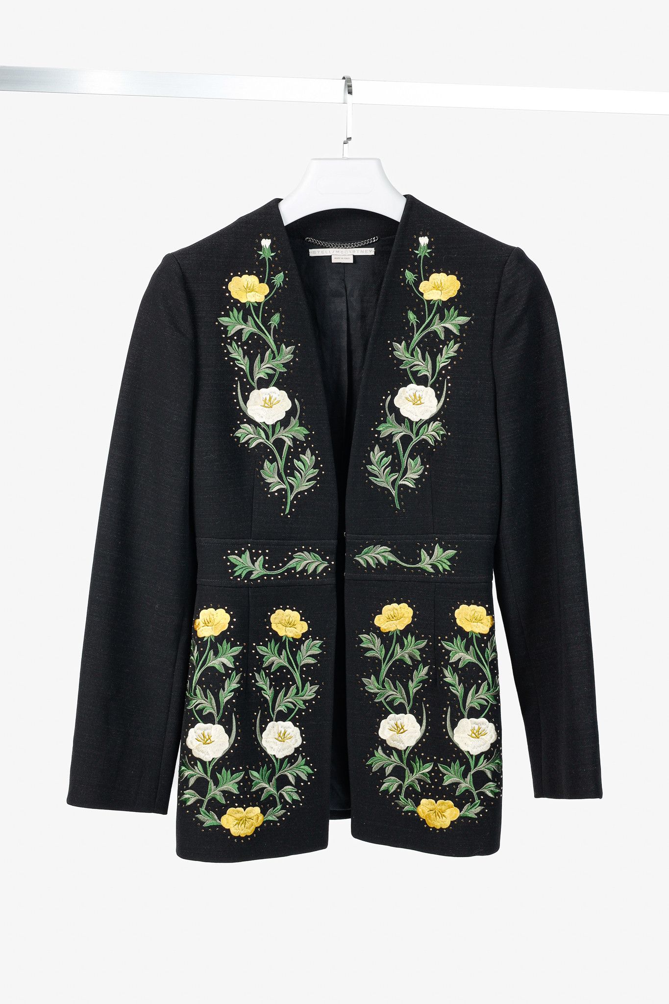 Stella McCartney Stella McCartney Wool Rhinestone Floral-Embroidery Blazer Size S / US 4 / IT 40 - 1 Thumbnail