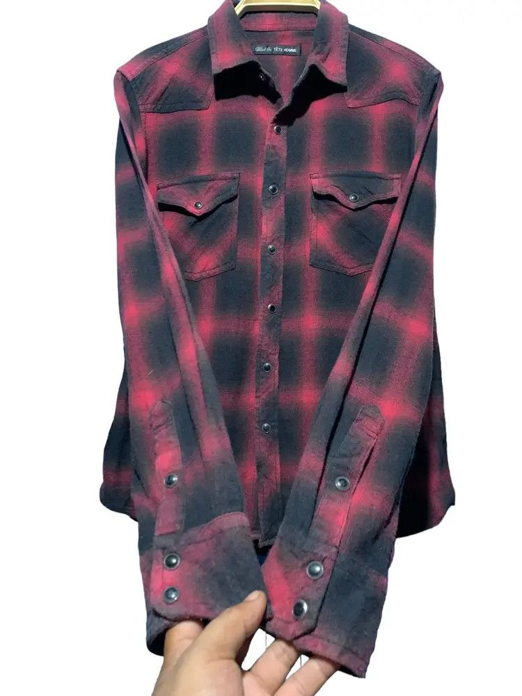 Tete Homme TETE homme by issey miyake shadow plaid flannel shirr Size US S / EU 44-46 / 1 - 5 Thumbnail