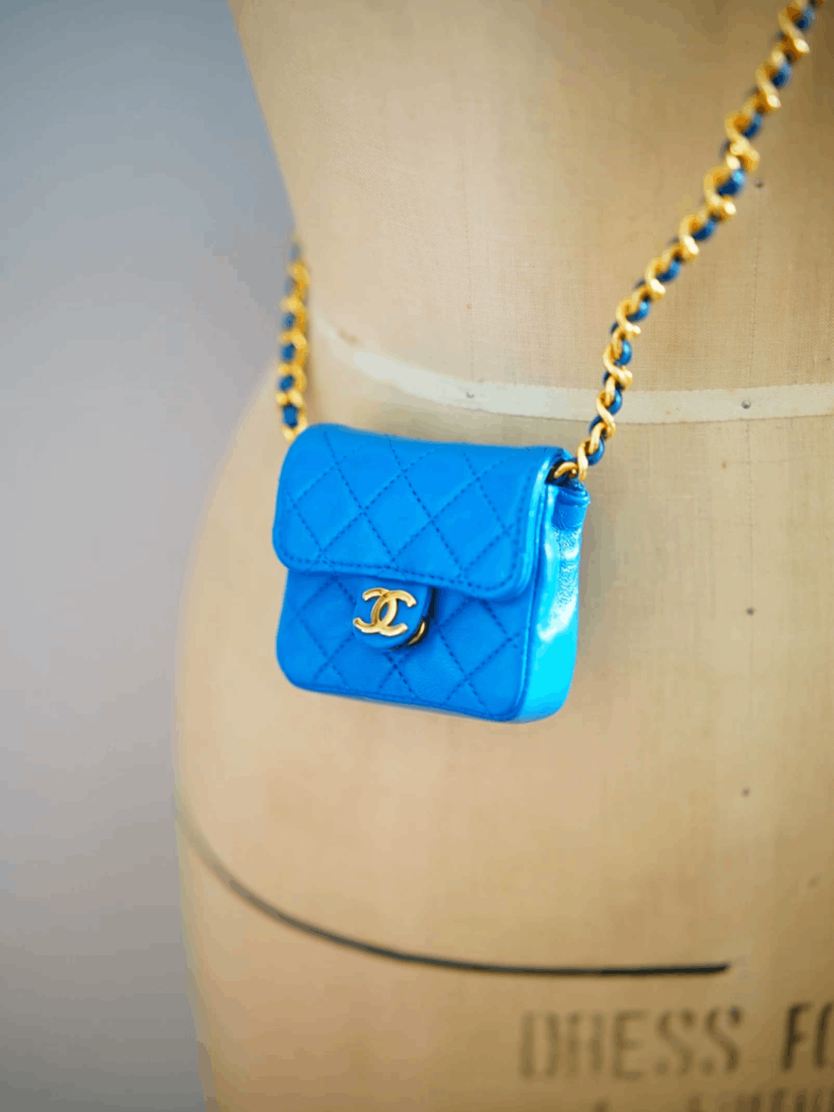 Chanel x Vintage Vhanel Mini Shoulder Bag in Blue, Men's