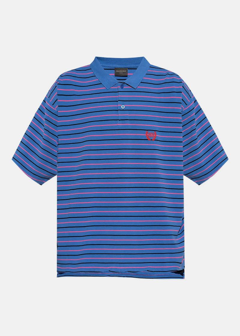 Balenciaga Laurel Classic Fitted Polo in Blue/pink/black Size US M / EU 48-50 / 2 - 1 Thumbnail