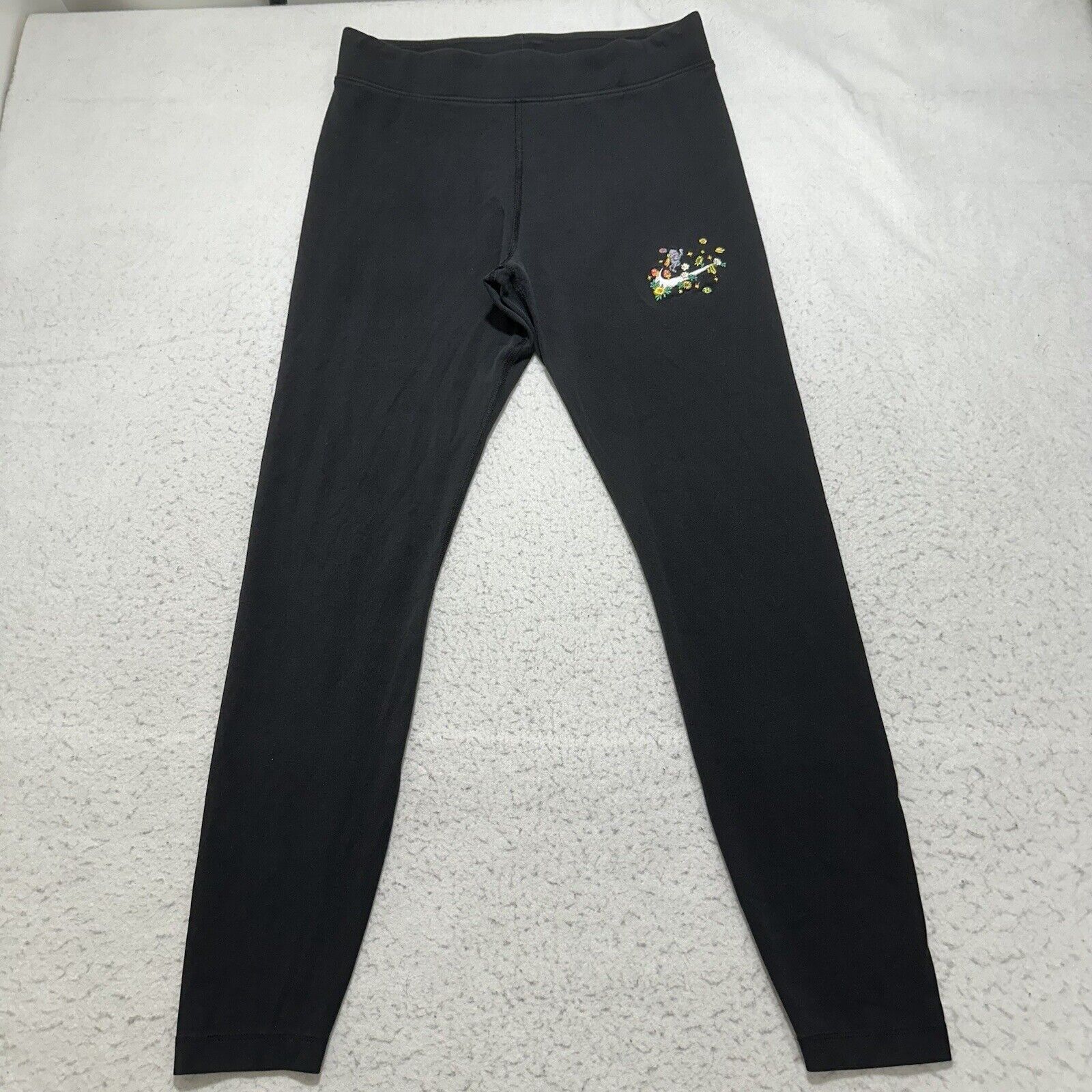 Nike Nike Large 7/8 Running Leggings Floral Yoga Pants Black Size 34" / US 12 / IT 48 - 2 Thumbnail