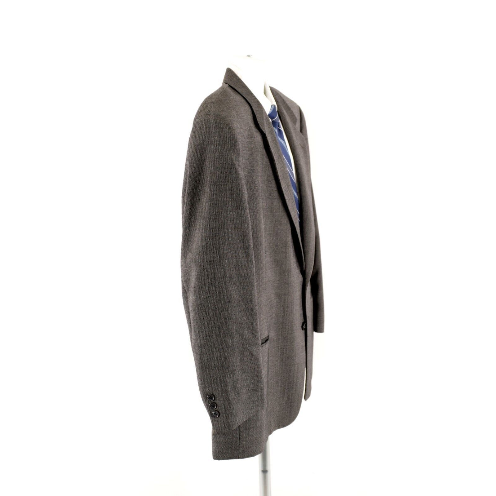 Pierre Cardin Pierre Cardin Textured Tweed Wool Gray Check 2 Button Blazer Size 44L - 8 Thumbnail