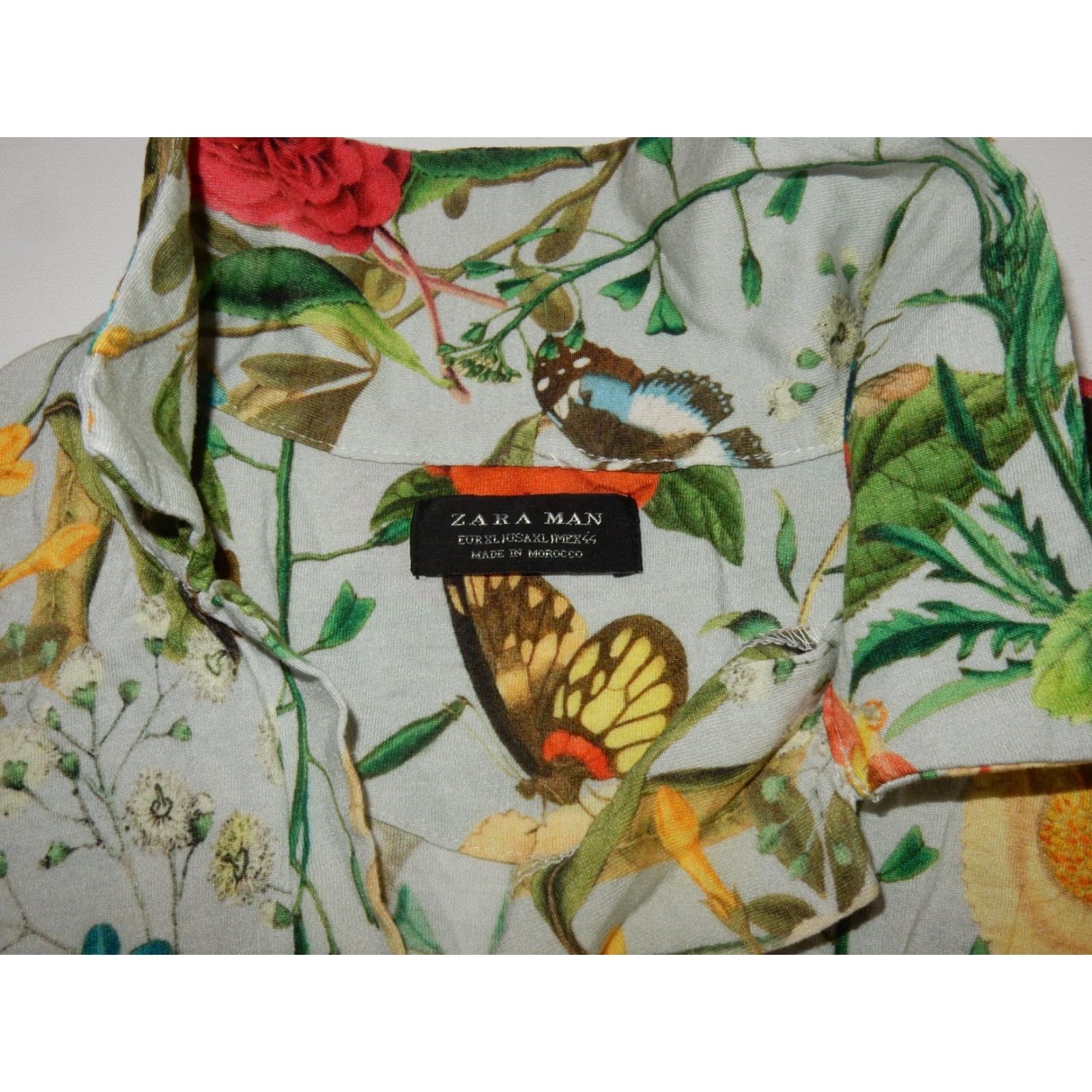 Zara ZARA Polo Shirt Men XL Multicolor Floral Short Sleeve Cotton - Size US XL / EU 56 / 4 - 4 Thumbnail