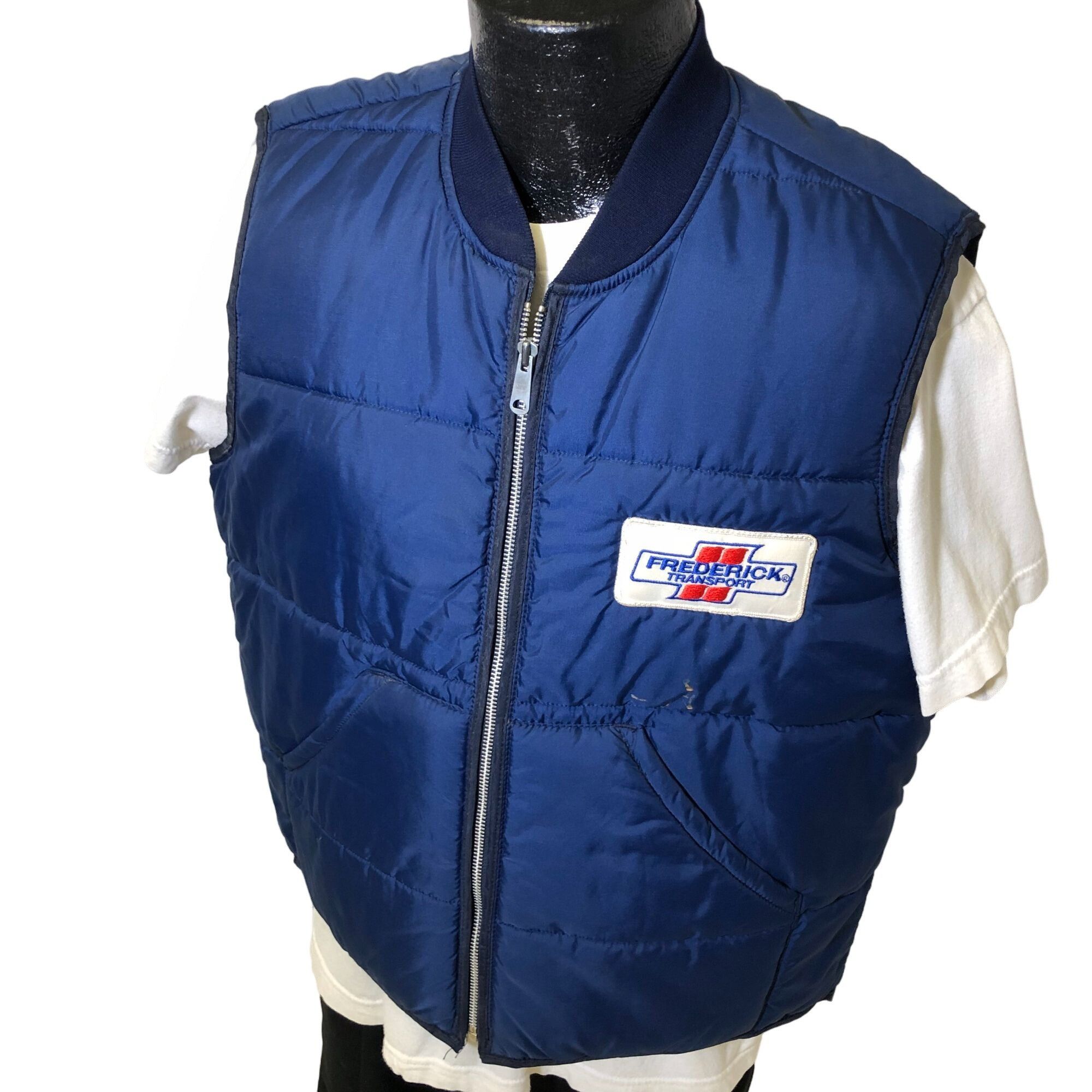 Other Vtg MWG Blue Nylon Puffer FREDERICK Transport Trucker Vest Size US L / EU 52-54 / 3 - 1 Thumbnail