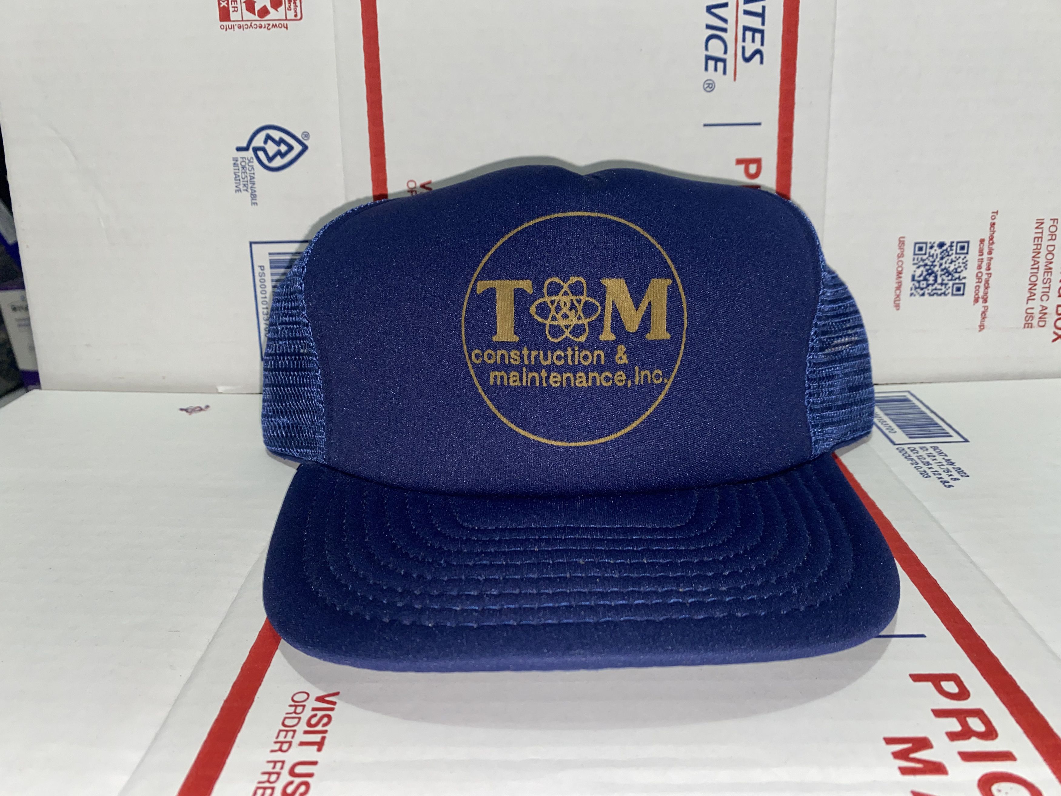 Vintage T & M Tm Maintenance Construction Inc. Trucker hat vtg Cap Size ONE SIZE - 1 Thumbnail