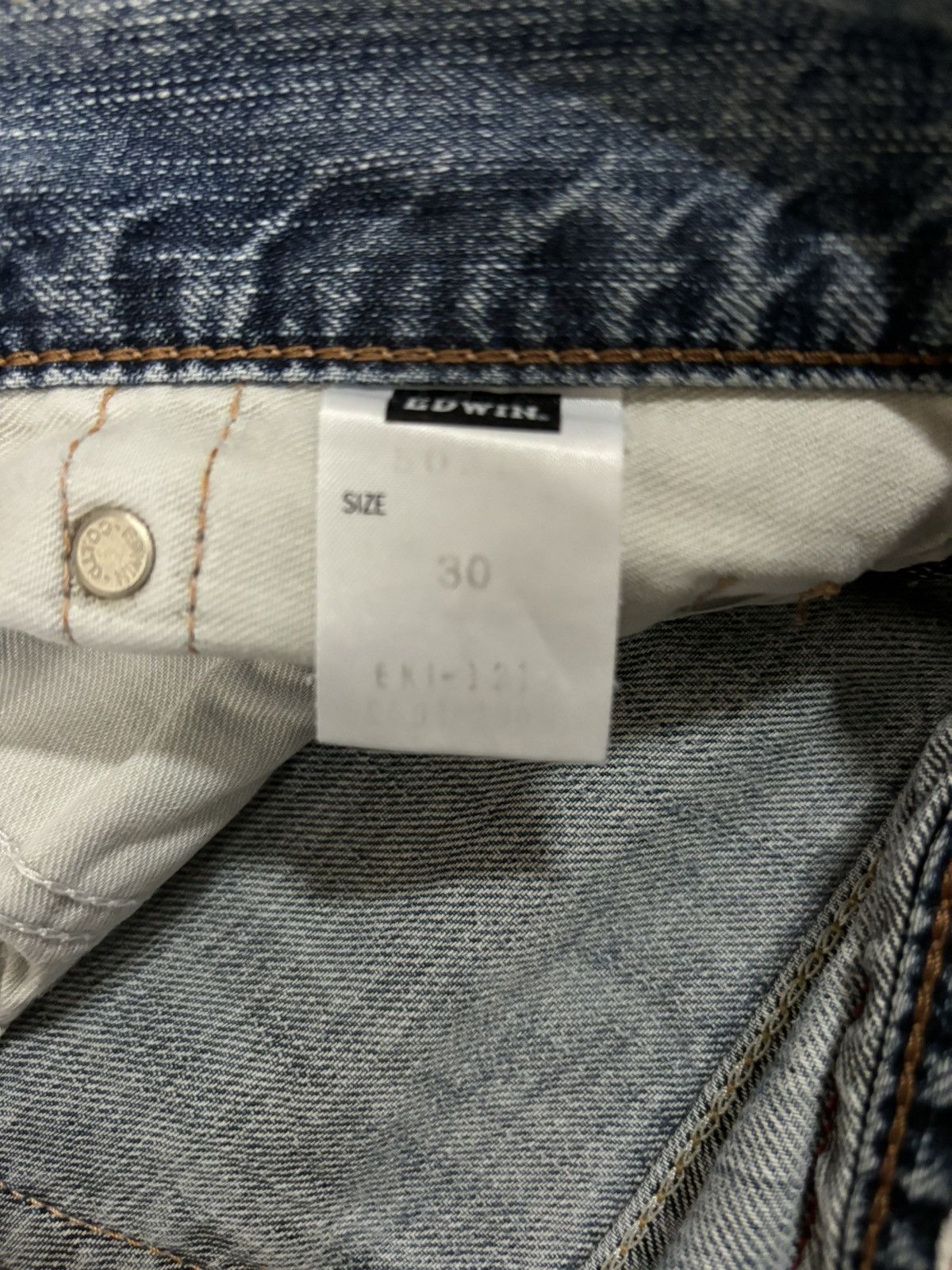 Edwin Vintage Edwin 503 Premium Blue Wash Distressed Grunge Jeans Size US 30 / EU 46 - 21 Thumbnail