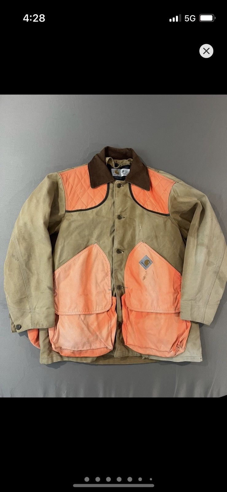 image of Carhartt Hi-Vis Orange Chore Coat / L in Brown, Men's (Size Large)