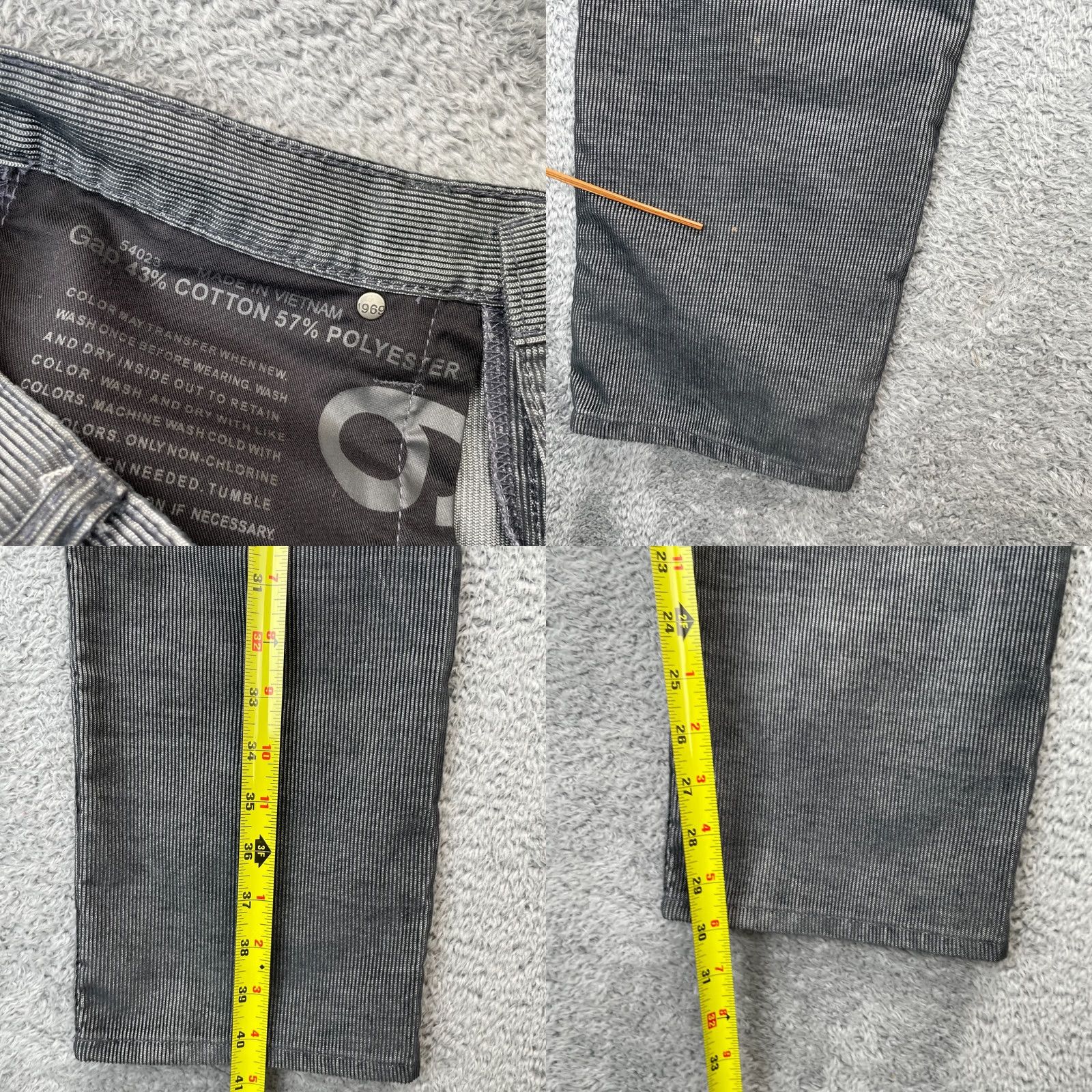 Gap Gap Mens Jeans 29x30 Gray 1969 Straight Leg Denim Cotton Dark Wash 5-Pocket Zip Button Baggy? Size US 29 - 8 Thumbnail