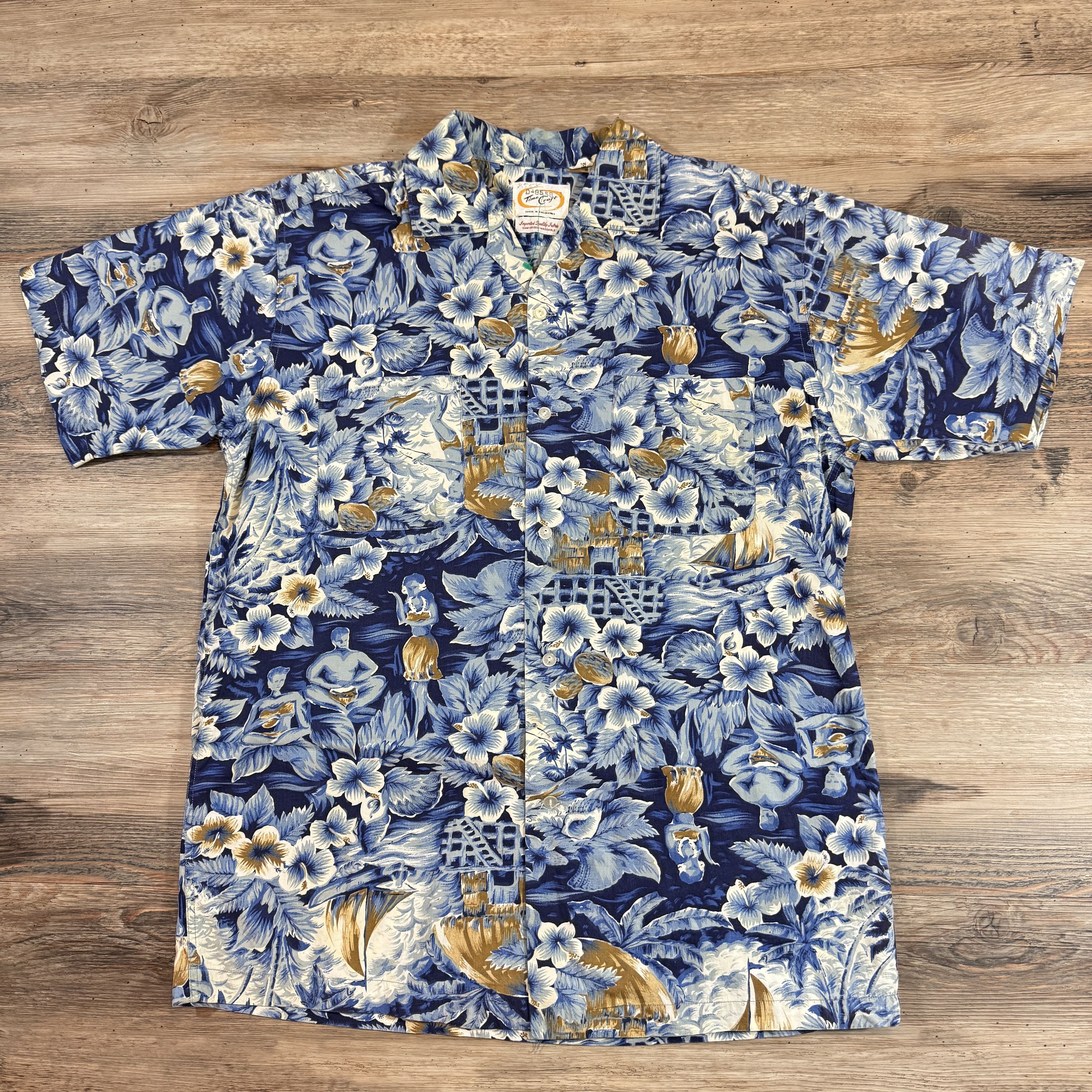 Vintage 60s Vintage Hawaiian Shirt Notch Collar Tiki Luau Tropical Size US L / EU 52-54 / 3 - 1 Thumbnail