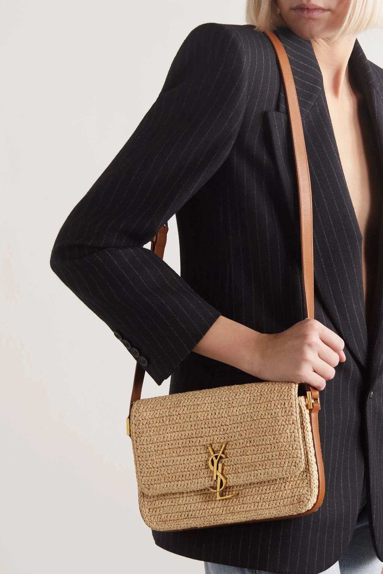 Saint Laurent Paris o1s1wg110924 Size: OS / Solferino Medium Bag in Light Gold Size ONE SIZE - 7 Thumbnail