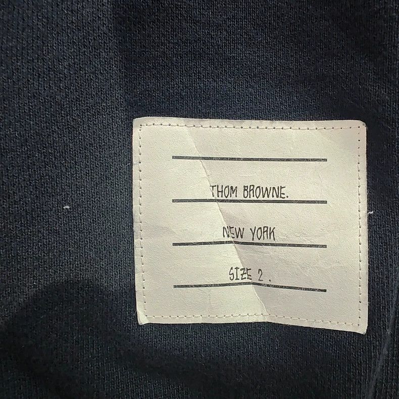 Thom Browne Thom Browne Dark blue hoodie with round collar Size US M / EU 48-50 / 2 - 6 Thumbnail