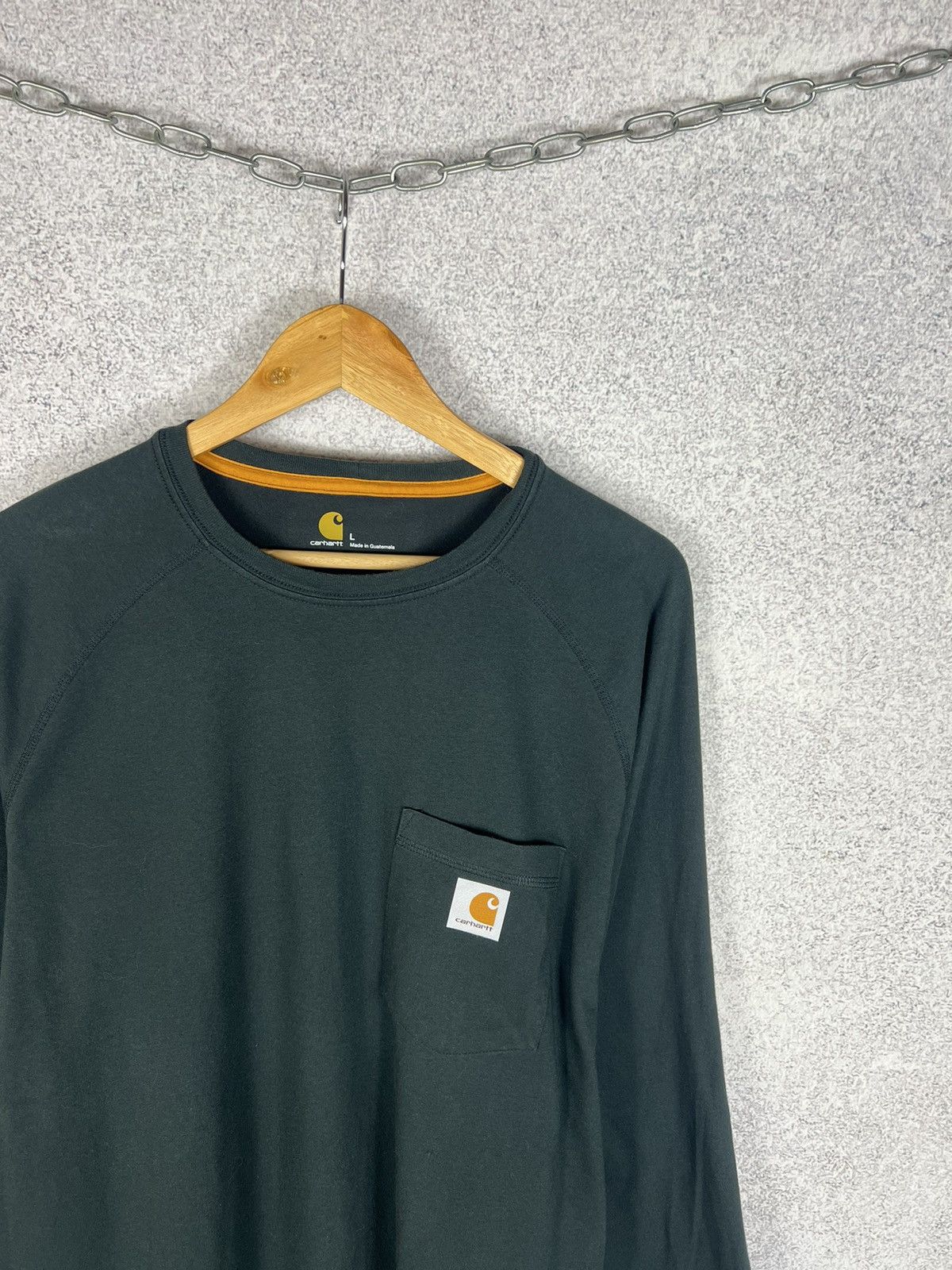 Carhartt Vintage Carhartt Wip Pocket Logo Black Longsleeve Tee Size US L / EU 52-54 / 3 - 2 Thumbnail