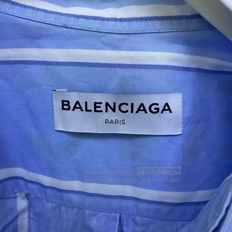 Balenciaga Balenciaga Blue striped casual shirt with bow ribbon and l Size XS / US 0-2 / IT 36-38 - 3 Thumbnail