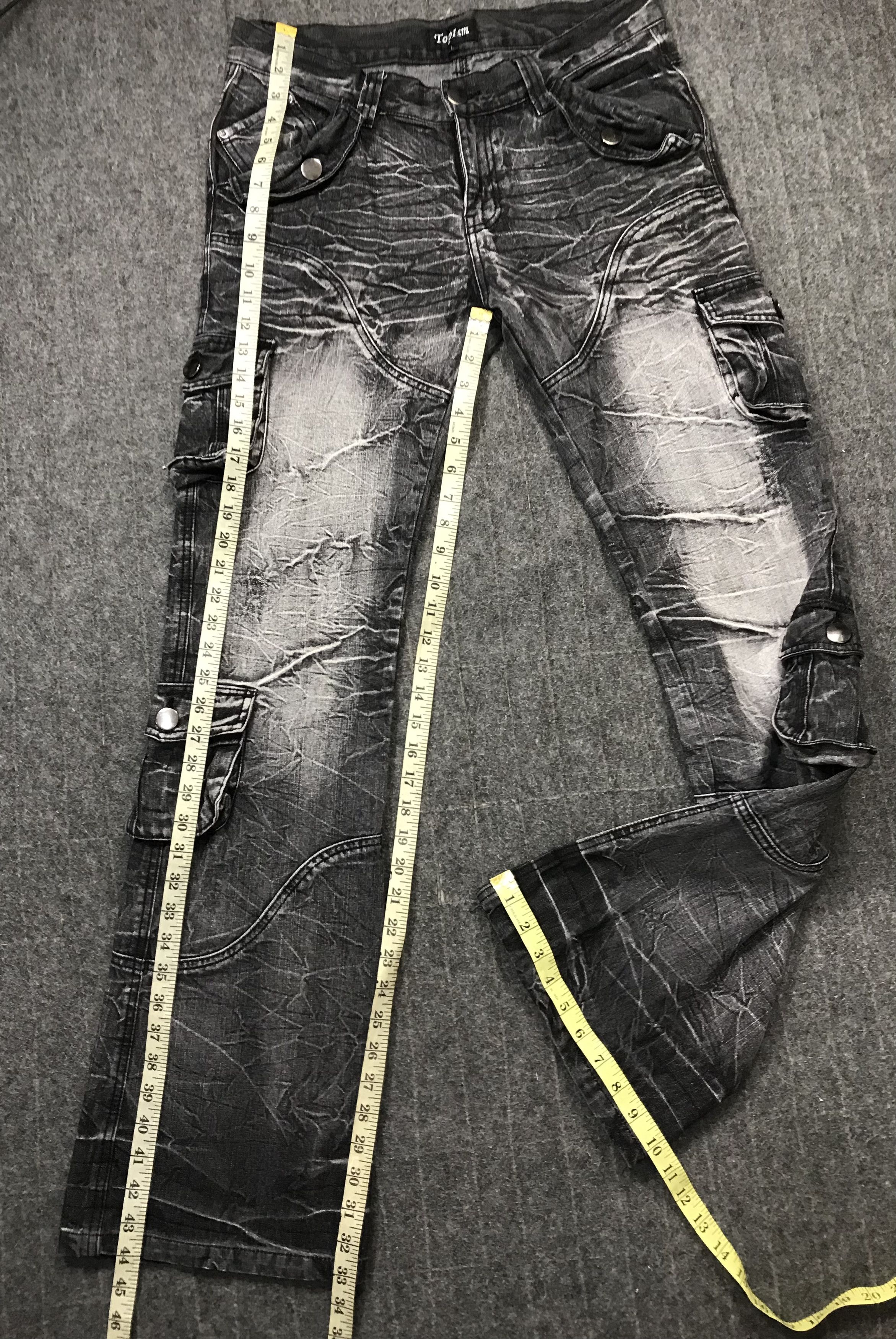 Japanese Brand Vtg Topism Super Flared Design Multi Pocket Denim Jeans Size US 32 / EU 48 - 15 Thumbnail