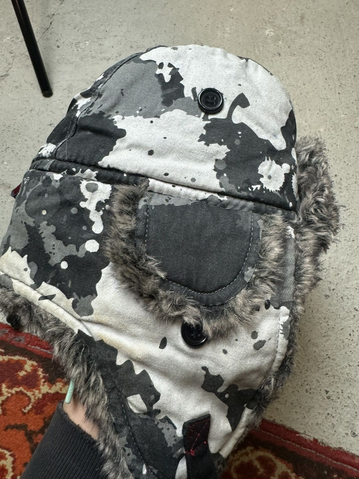 Hysteric Glamour × Vintage Vintage Y2K No Fear Opium Camo Fur Japanese Ushanka Hat Size ONE SIZE - 7 Thumbnail