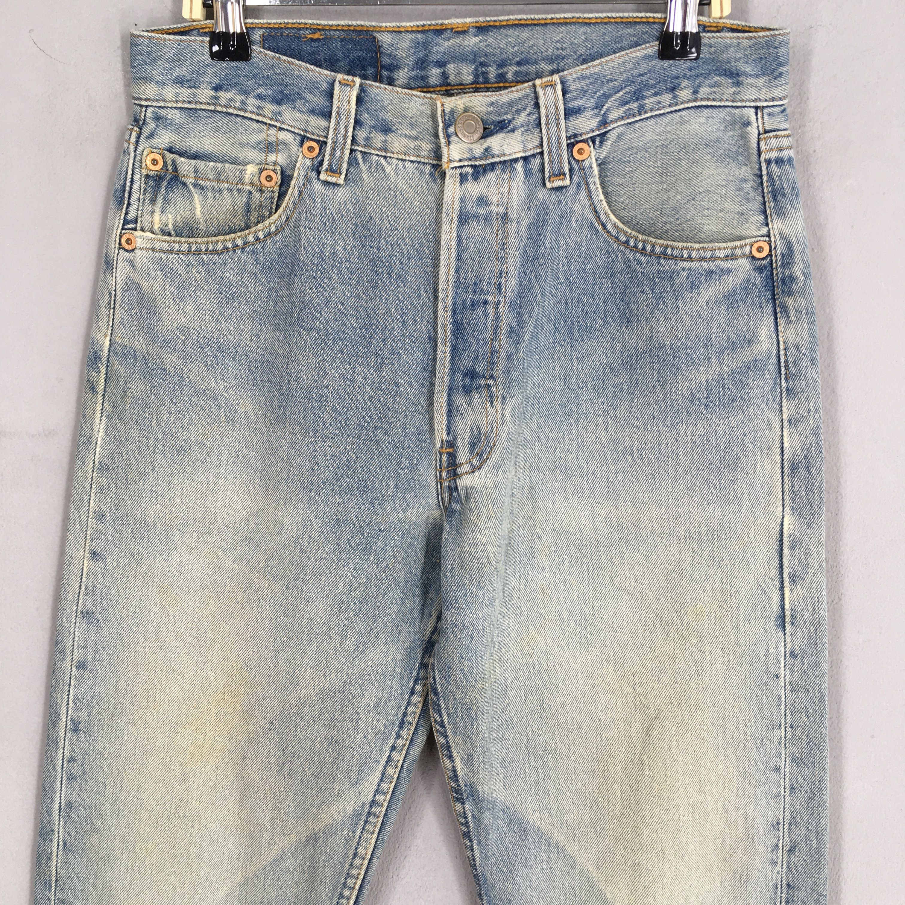 Levi's Size 27x31.5 Vintage 90s Levi's 501 Faded Blue Jeans S1865 Size 27" / US 4 / IT 40 - 2 Thumbnail