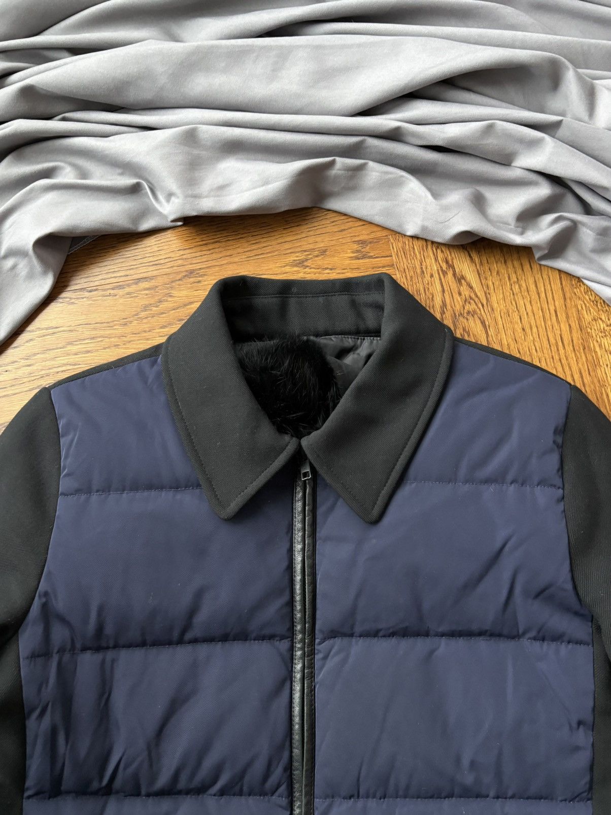 Theory Theory Rabbit Fur Trim Collar Winter Jacket Lambskin Bomber Size M / US 6-8 / IT 42-44 - 7 Thumbnail