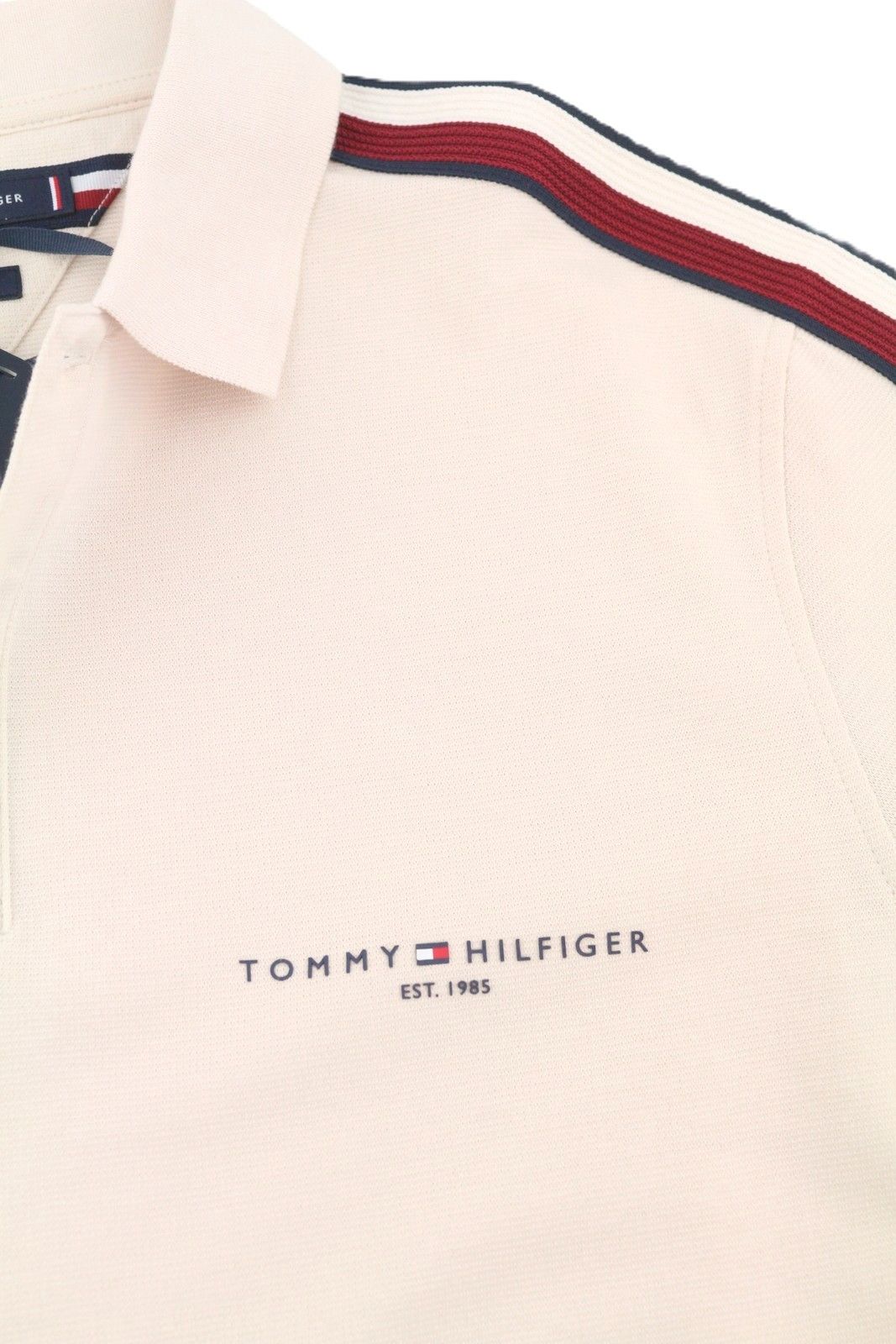 Tommy Hilfiger GLOBAL STRIPE SLEEVE L Feather White Polos 87693 Size US L / EU 52-54 / 3 - 7 Thumbnail