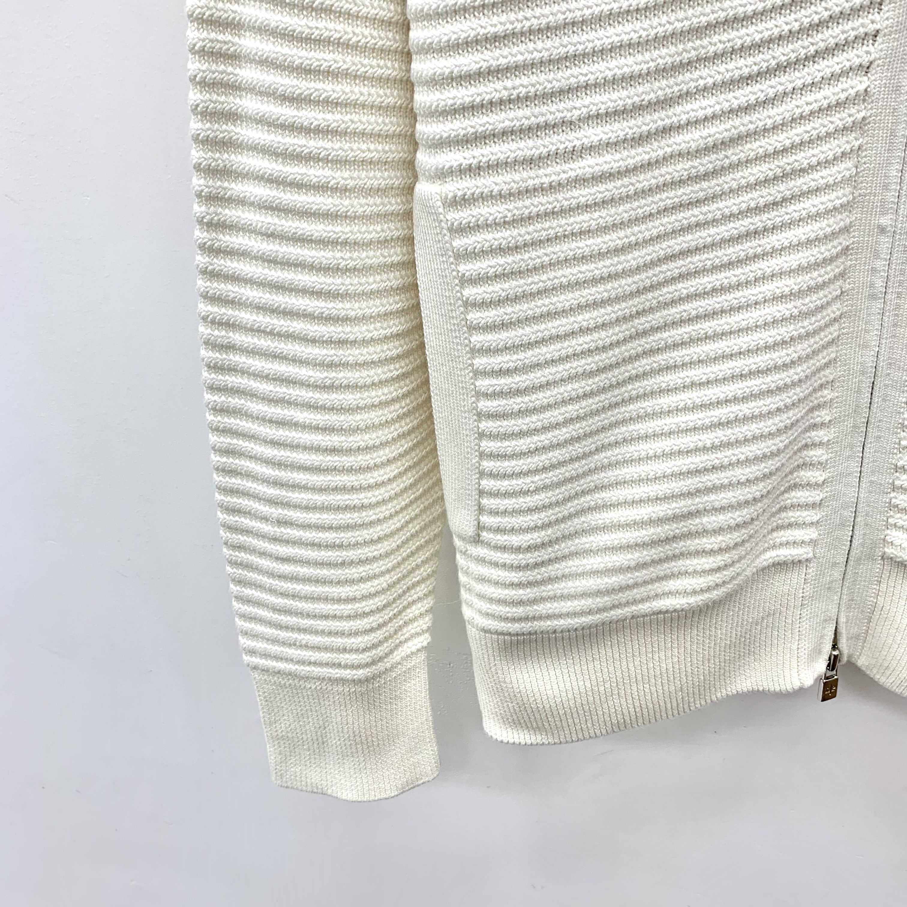 Loro Piana Loro Piana Ribbed Silk Zip Hoodie Size US XXS / EU 40 - 4 Thumbnail