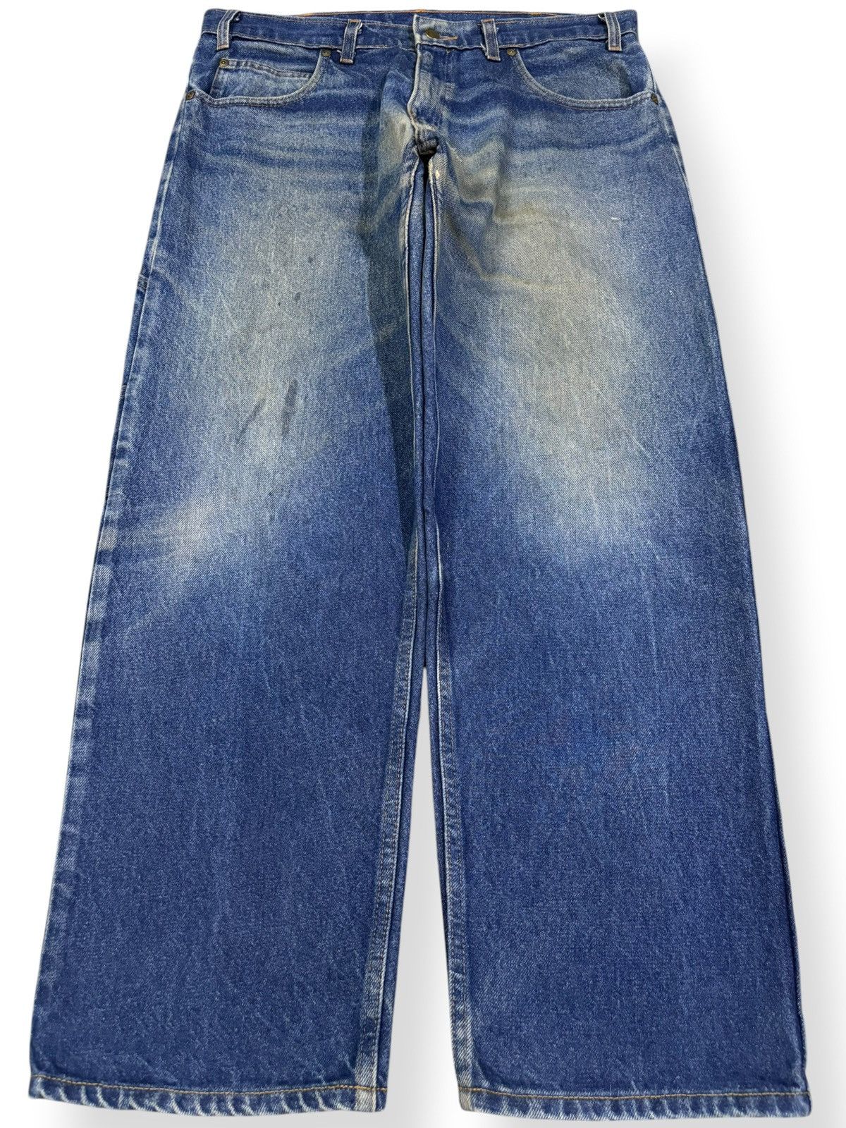 Other Y2K Prison Blues Dirt Mud Wash Loose Tapered Carpenter Jeans Size US 36 / EU 52 - 1 Thumbnail
