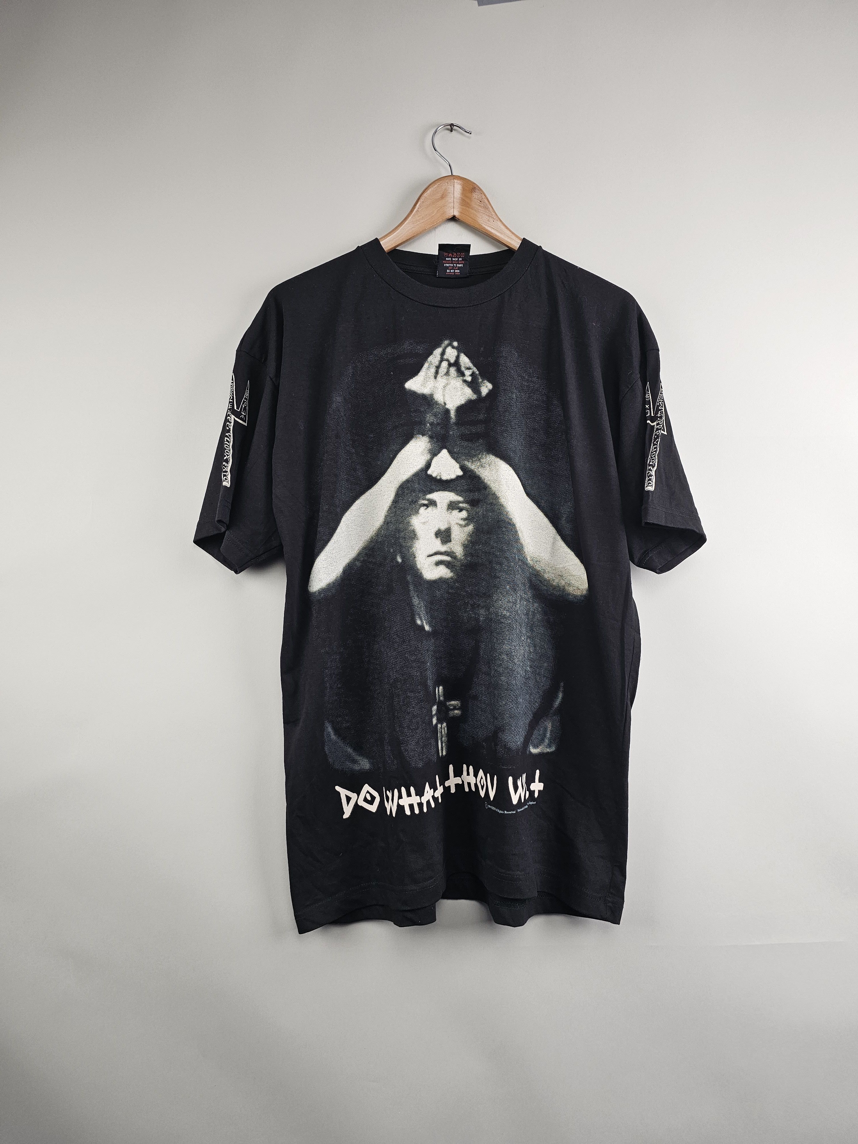 image of Band Tees x Rock Tees 1996 Cradle Of Filth Aleister Crowley Thelema 90's in Black, Men's (Size XL)