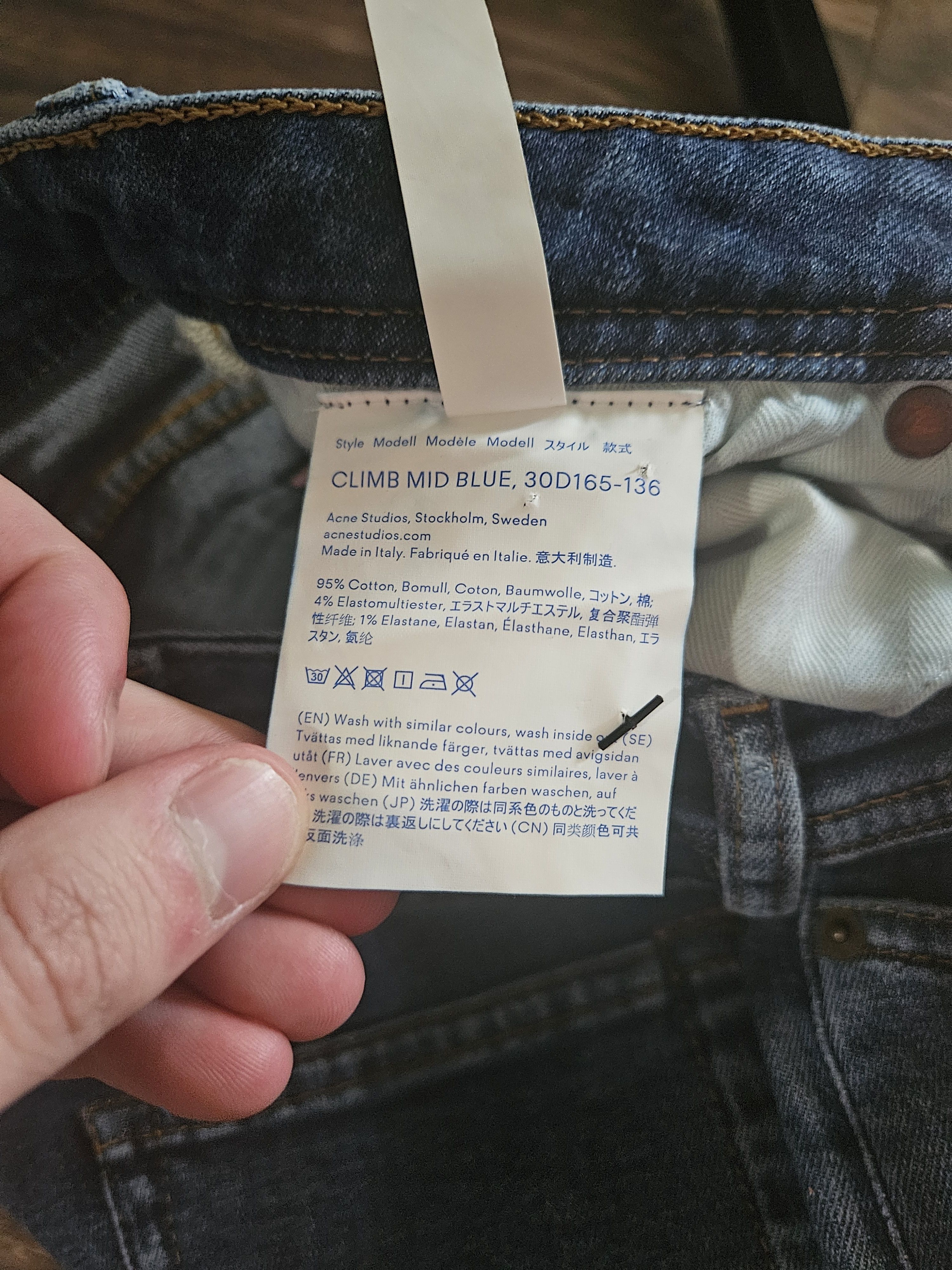 Acne Studios Climb Mid Blue Blå Konst Skinny Blue Stretch Fit Denim Jeans Size 26" / US 2 / IT 38 - 10 Thumbnail