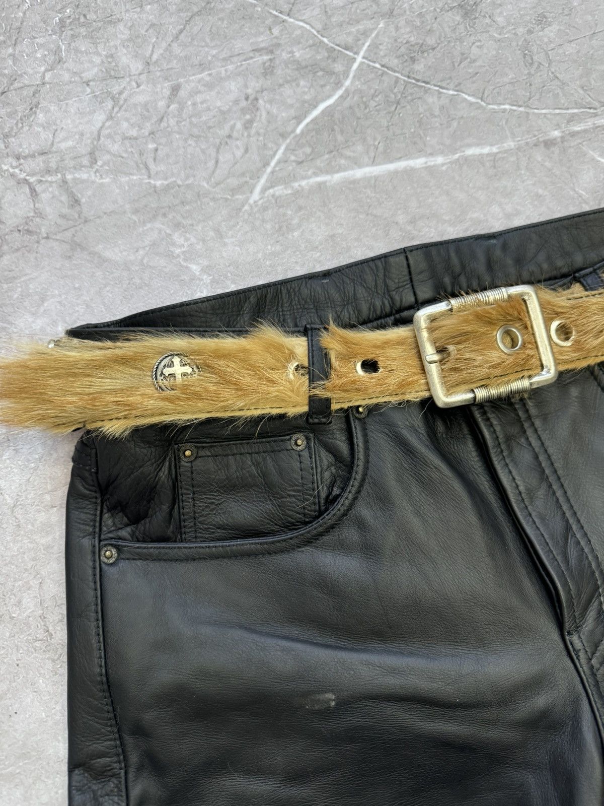 Hysteric Glamour × If Six Was Nine VINTAGE AVANT-GARDE GOTHIC LEATHER BELT RICK OWENS STYLE Size ONE SIZE - 7 Thumbnail