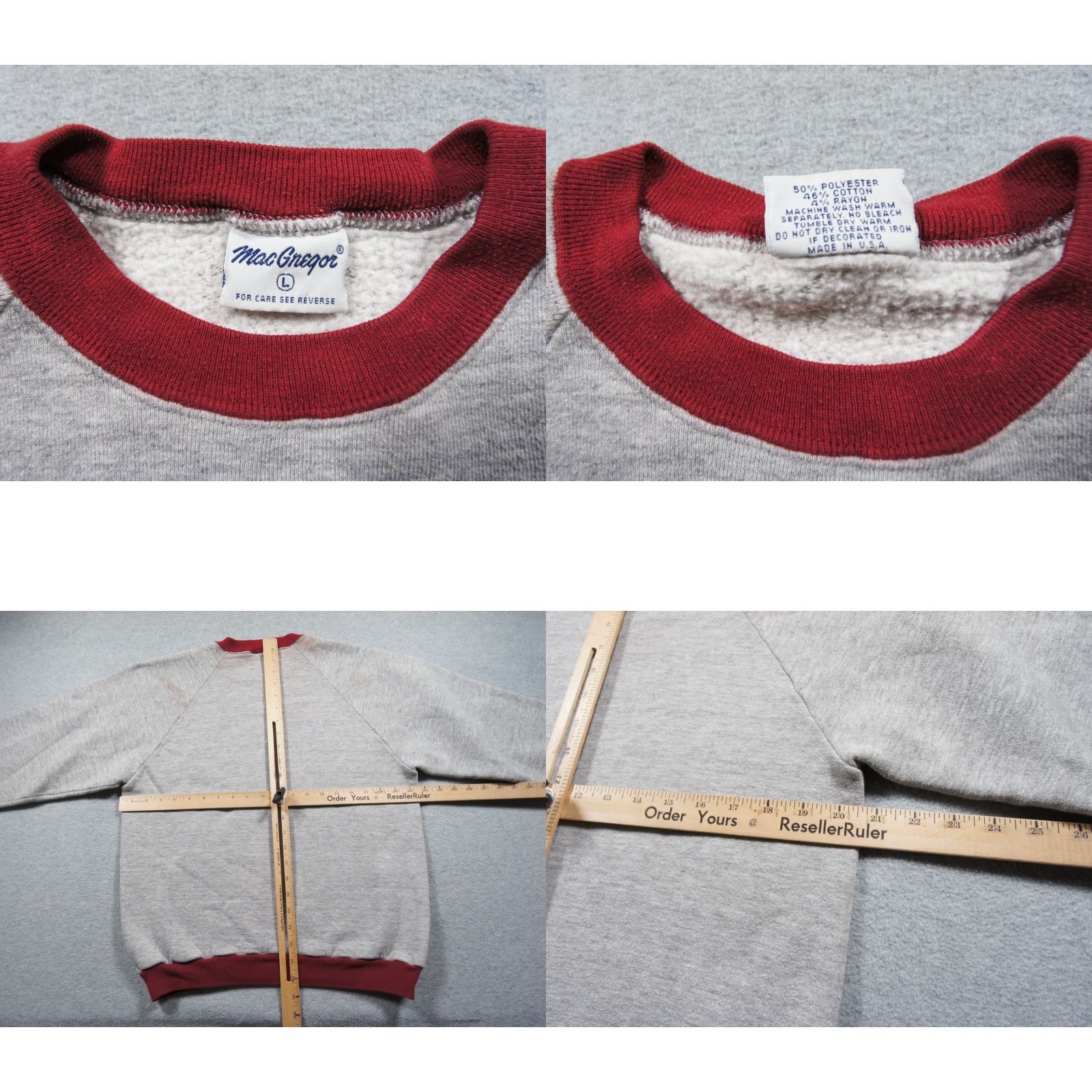 McGregor VINTAGE MacGregor Sweatshirt Womens Large Gray Raglan Crewneck 90s Sweater Ladies Size L / US 10 / IT 46 - 9 Thumbnail
