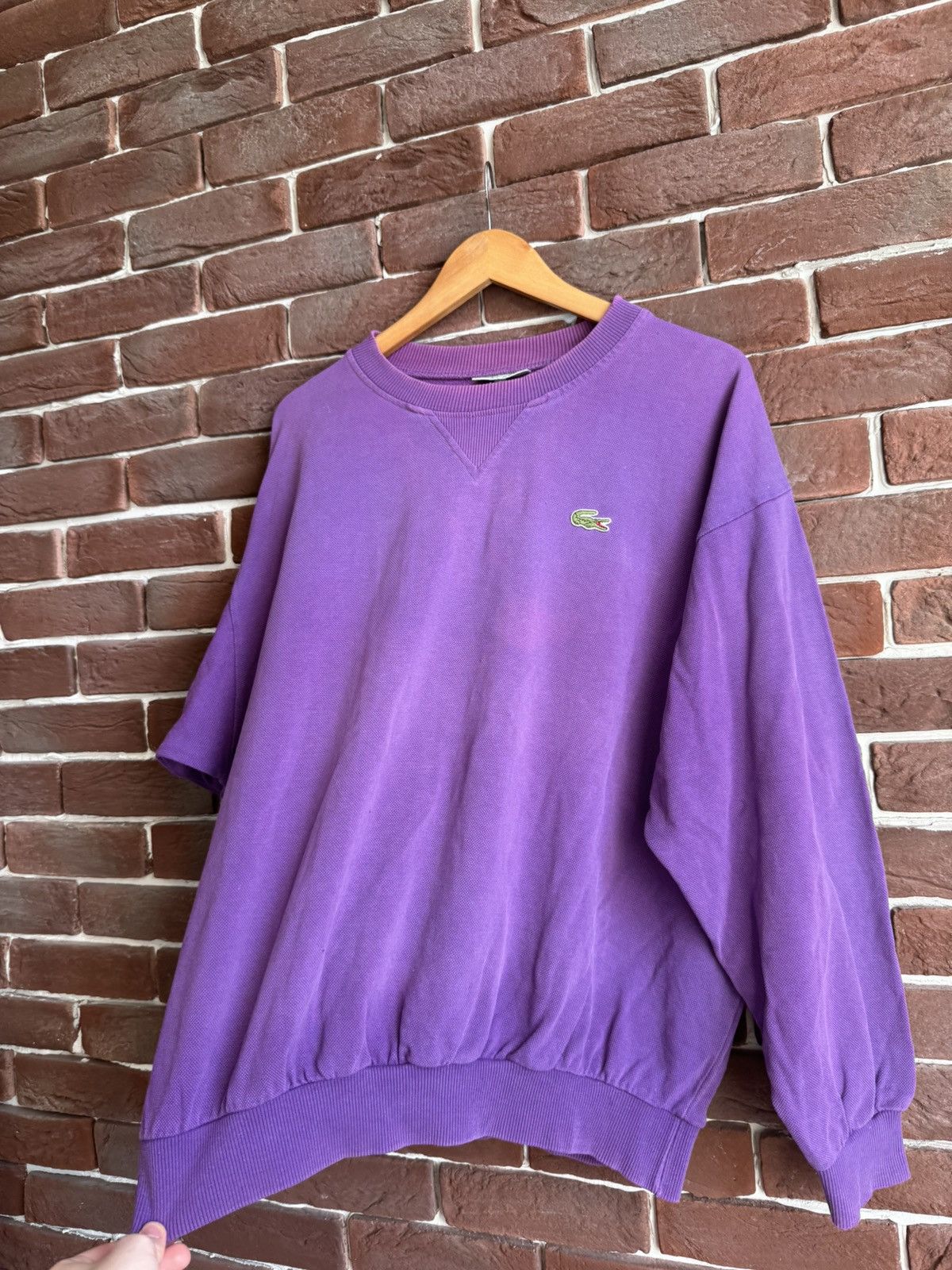 Lacoste Vintage 90s Lacoste Sweatshirt Crewneck Washed Purple Logo Size US L / EU 52-54 / 3 - 3 Thumbnail