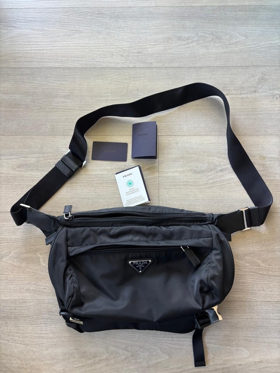 Prada Re-Nylon and Saffiano leather shoulder bag
