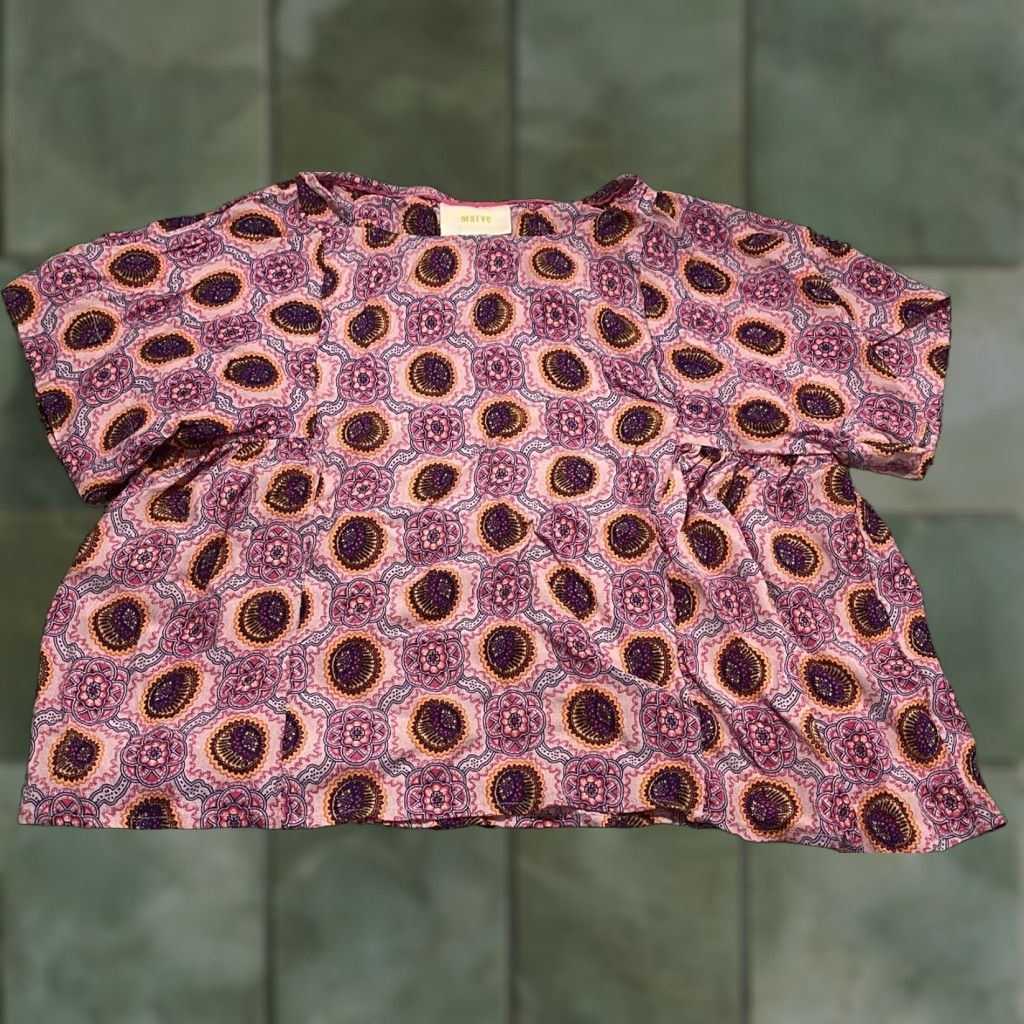 Vintage Maeve Anthropology Blouse Shirt Milla Pink Geometric Short Sleeve Crew Neck Size XXS Petites Womens Vintage No Size XXS / US 00 / IT 34 - 1 Thumbnail
