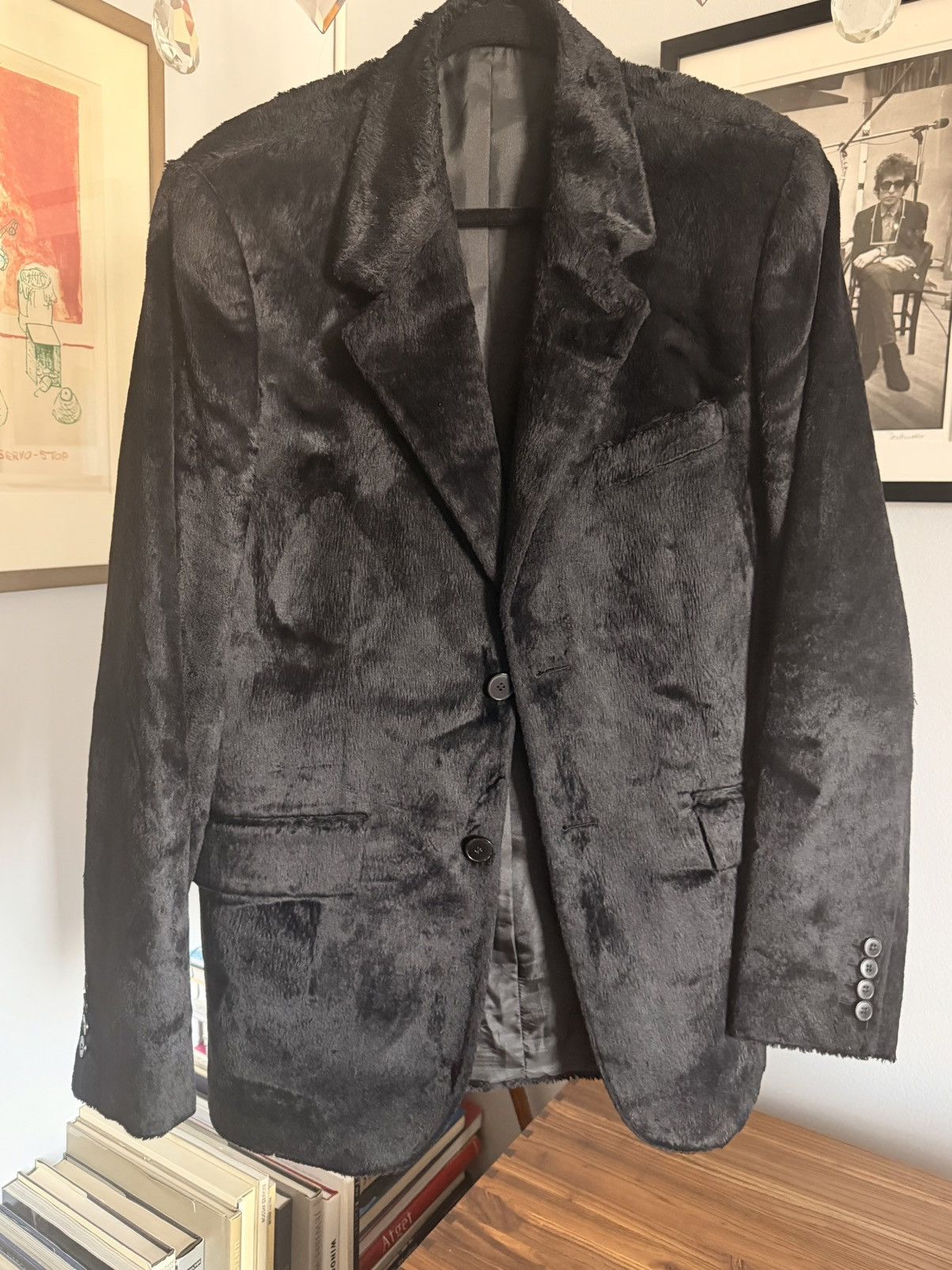 agnes b. Agnes B faux Pony Hair Blazer mens size 50 Size 50R - 1 Thumbnail
