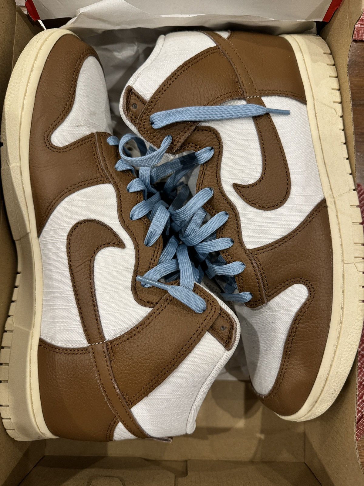 Nike Nike Dunk Hi Retro Premium Pecan/Sail/Worn Blue Size US 12 / EU 45 - 1 Thumbnail