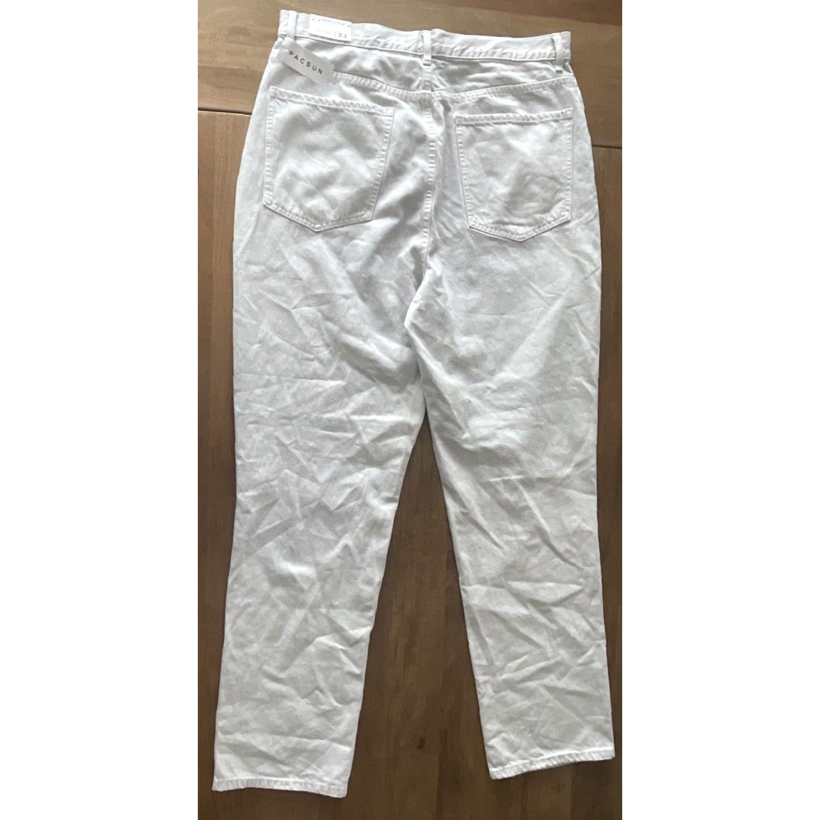 Pacsun Pacsun Denim Dad Jeans Womens 32 Jeans Distressed Relaxed Button Fly White 100% Cotton Baggy 80s 90s Hip Hop Punk Retro Womens Size 24" / US 00 / IT 34 - 2 Thumbnail