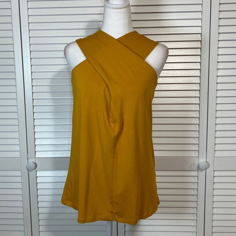 Other Milan Kiss Boho Chic Mustard Yellow Neck Blouse L Size L / US 10 / IT 46 - 1 Thumbnail