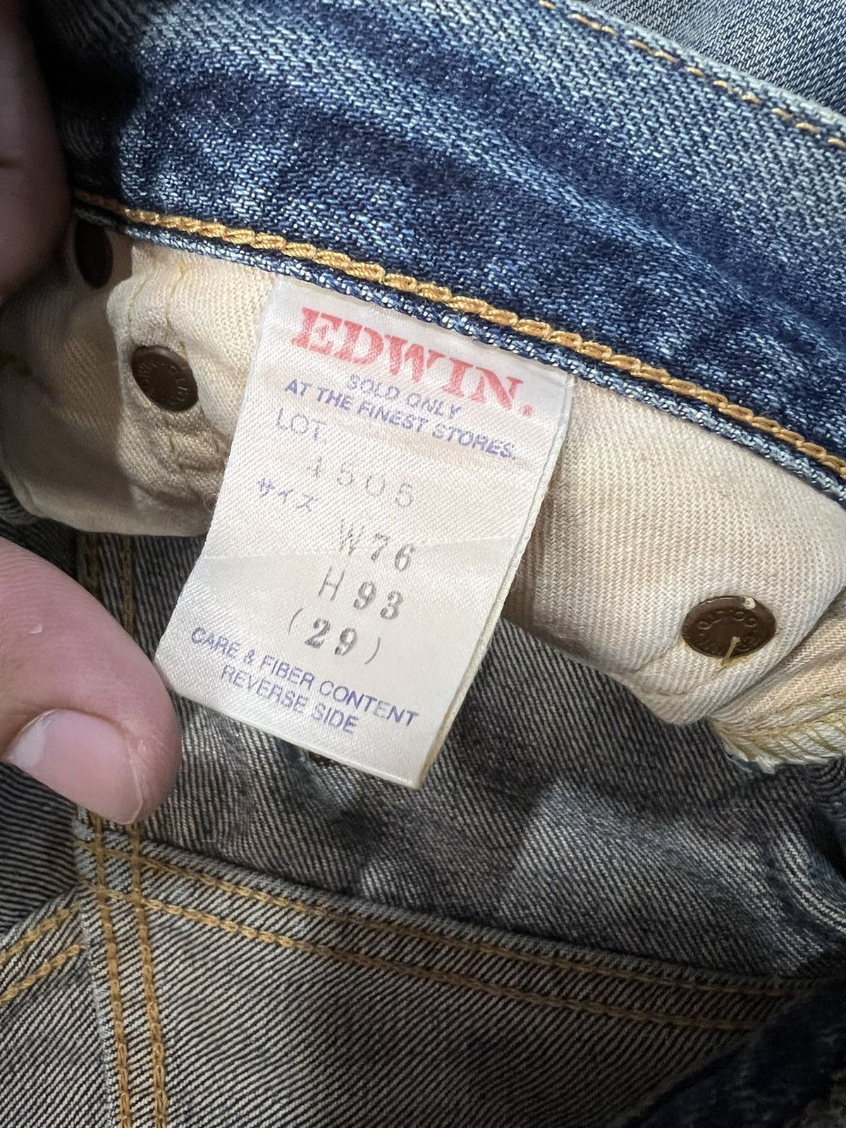 Edwin 💥INSANE💥 Vintage 90’s Edwin 505x Distressed Selvedge Jeans Size US 28 / EU 44 - 19 Thumbnail