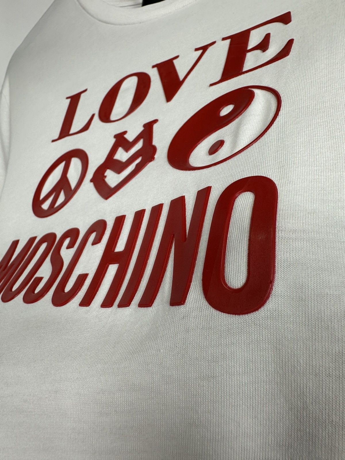 Other Love Moschino T-shirt White Logo Men’s L Luxury Styled Size US L / EU 52-54 / 3 - 6 Thumbnail
