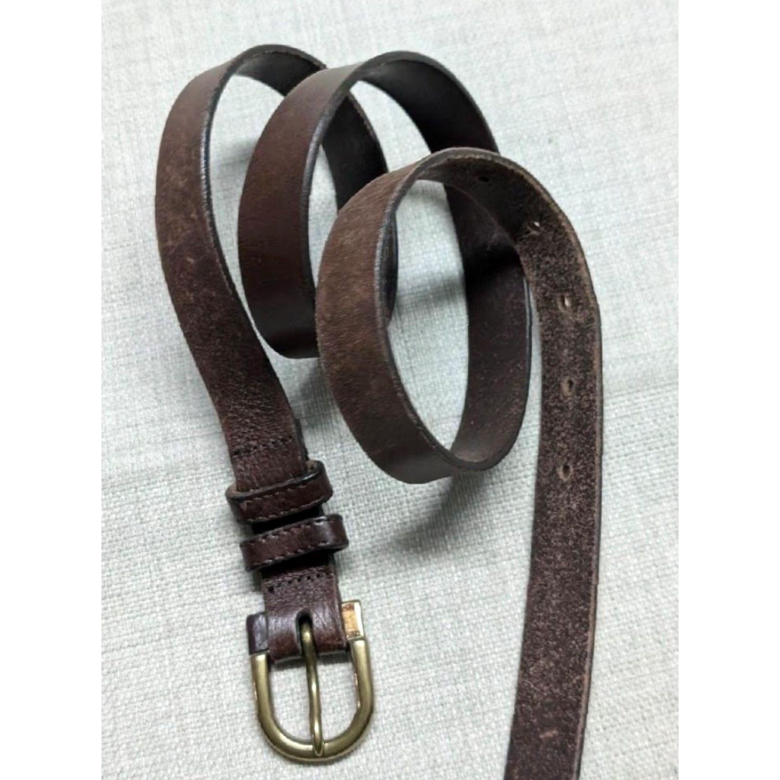 Eddie Bauer VINTAGE Eddie Bauer belt Women's Brown Full Grain Leather USA Made Slim 33/34 Brown Cowhide Width 1-1/2" 31-35.5" Size ONE SIZE - 2 Thumbnail