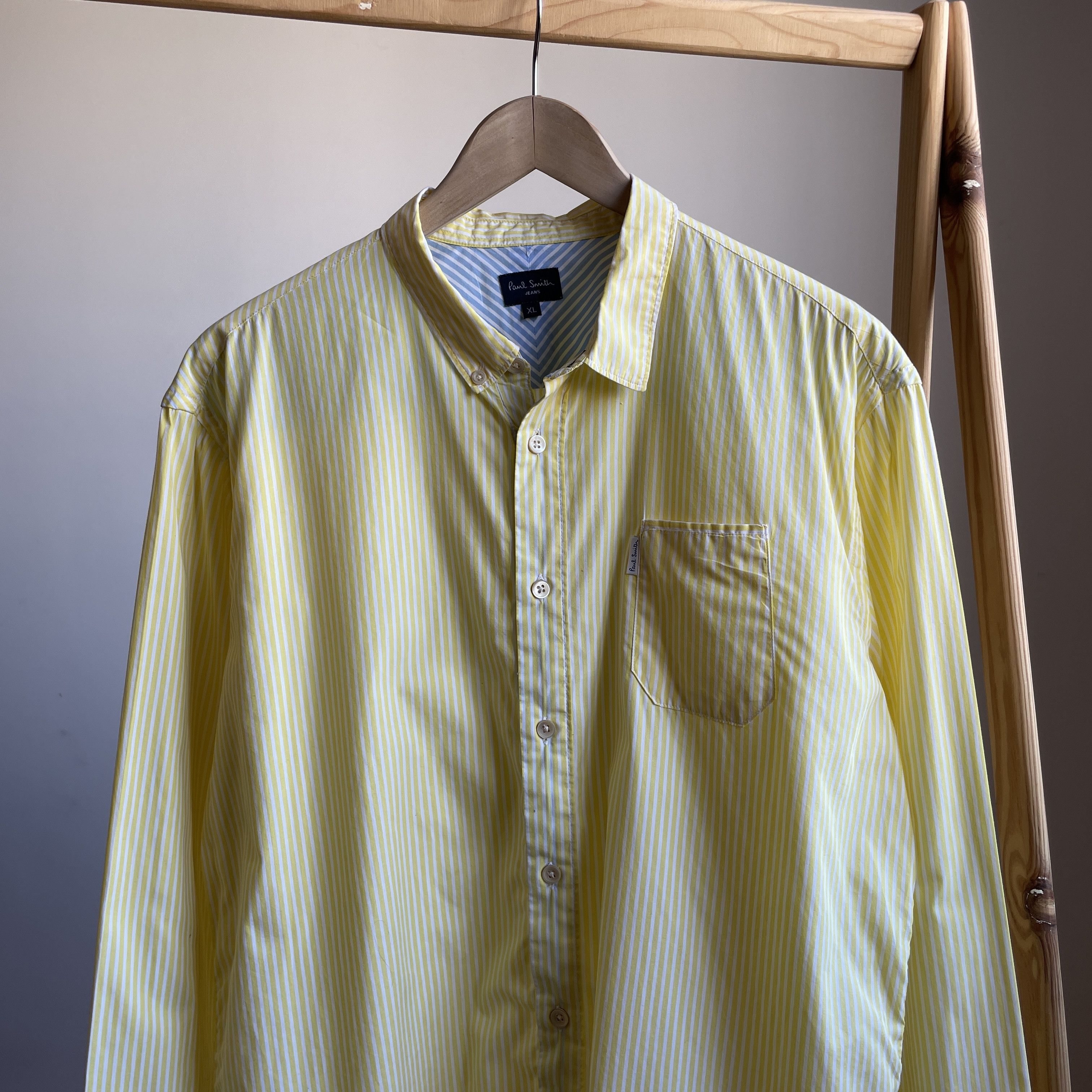 Paul Smith Paul Smith Jeans Vintage Striped Yellow Shirt Size XL Size US XL / EU 56 / 4 - 3 Thumbnail