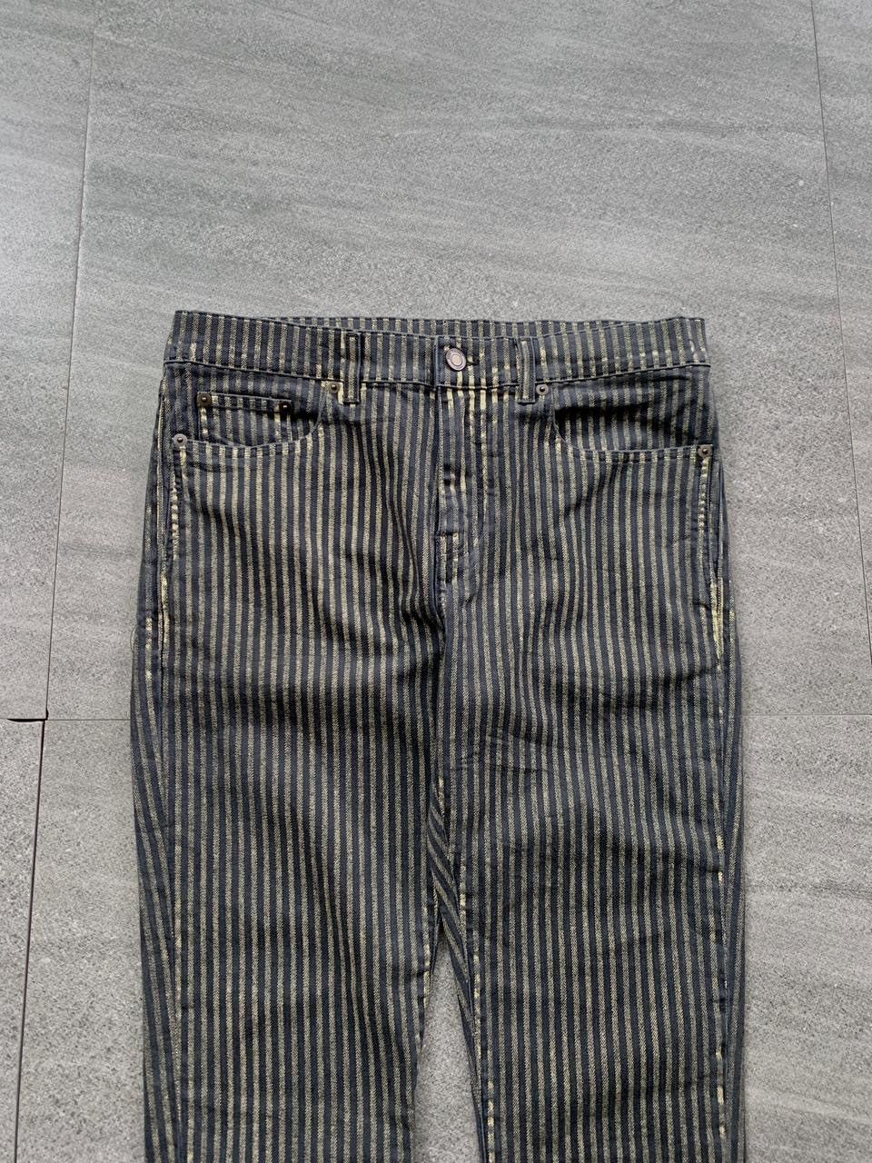 Saint Laurent Paris FREE TAX! Gold Striped Skinny Denim Jeans Size US 32 / EU 48 - 2 Thumbnail