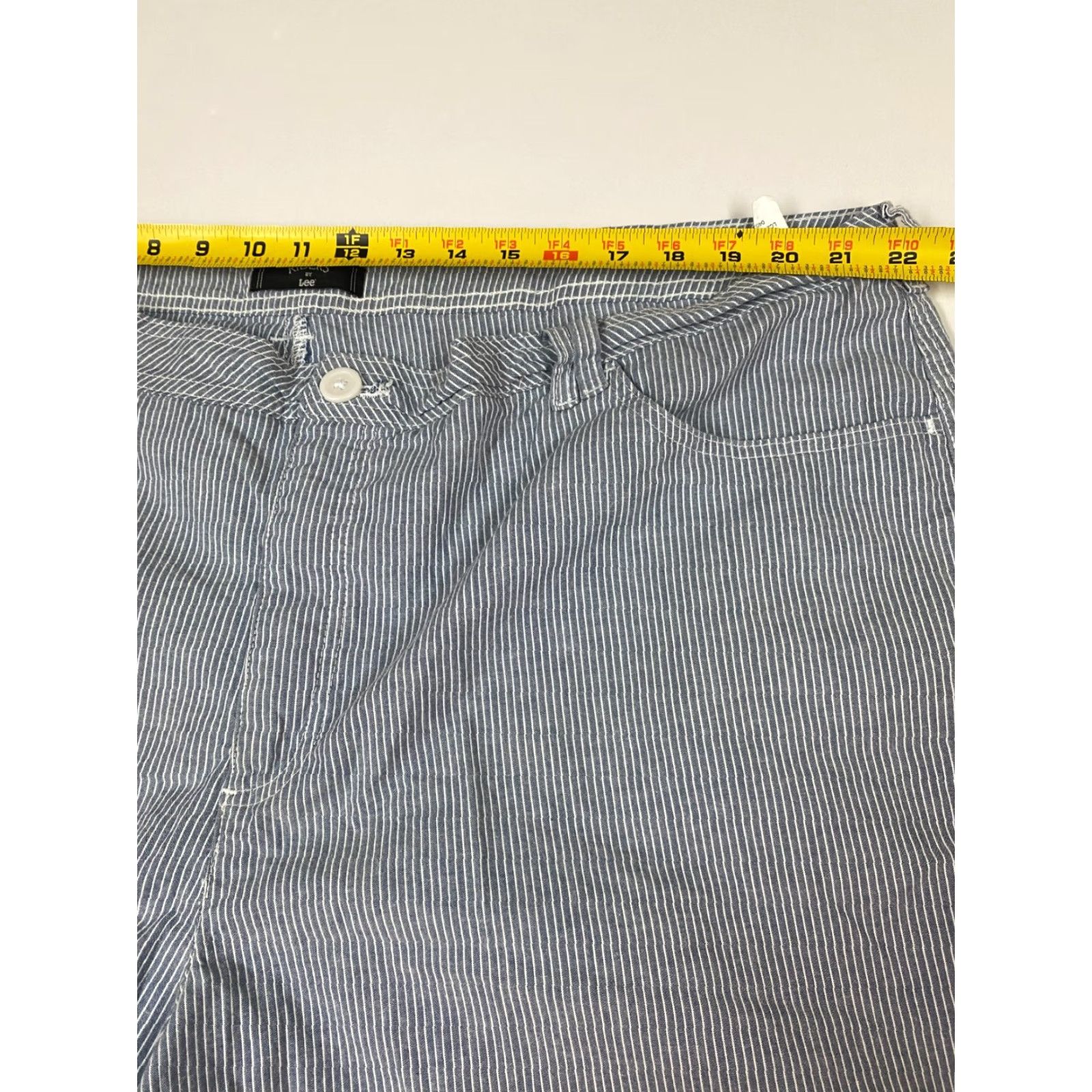 Lee Riders By Lee Womens Shorts 26 Striped Blue Chino Size 30" / US 8 / IT 44 - 6 Thumbnail