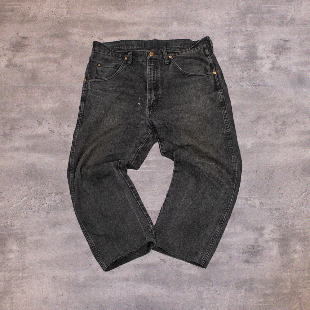 Wrangler Y2K 2000's's Faded Painted Baggy Cropped Denim Jean's Size US 36 / EU 52 - 2 Thumbnail