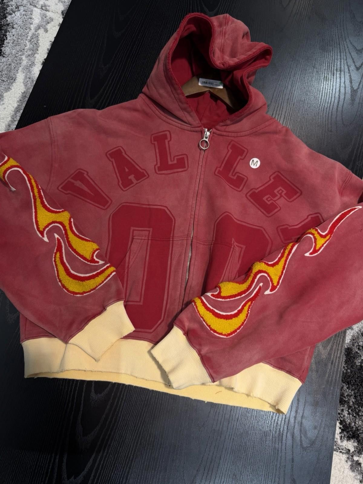 Vale Size M - Vale Black Zip Up Hoodie Red Flame Authentic Valley Size US M / EU 48-50 / 2 - 4 Thumbnail