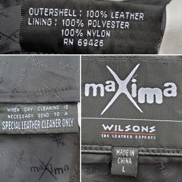 Vintage × Wilsons Leather Vintage 90s y2k Wilson's Black Leather Mid Length Racer Coat Size L / US 10 / IT 46 - 5 Thumbnail