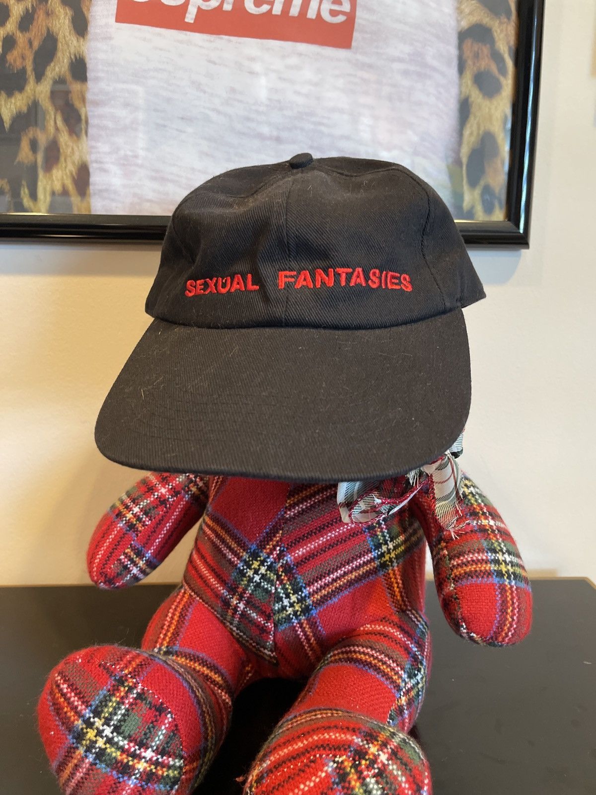image of Vetements Sexual Fantasies Cap in Black, Men's